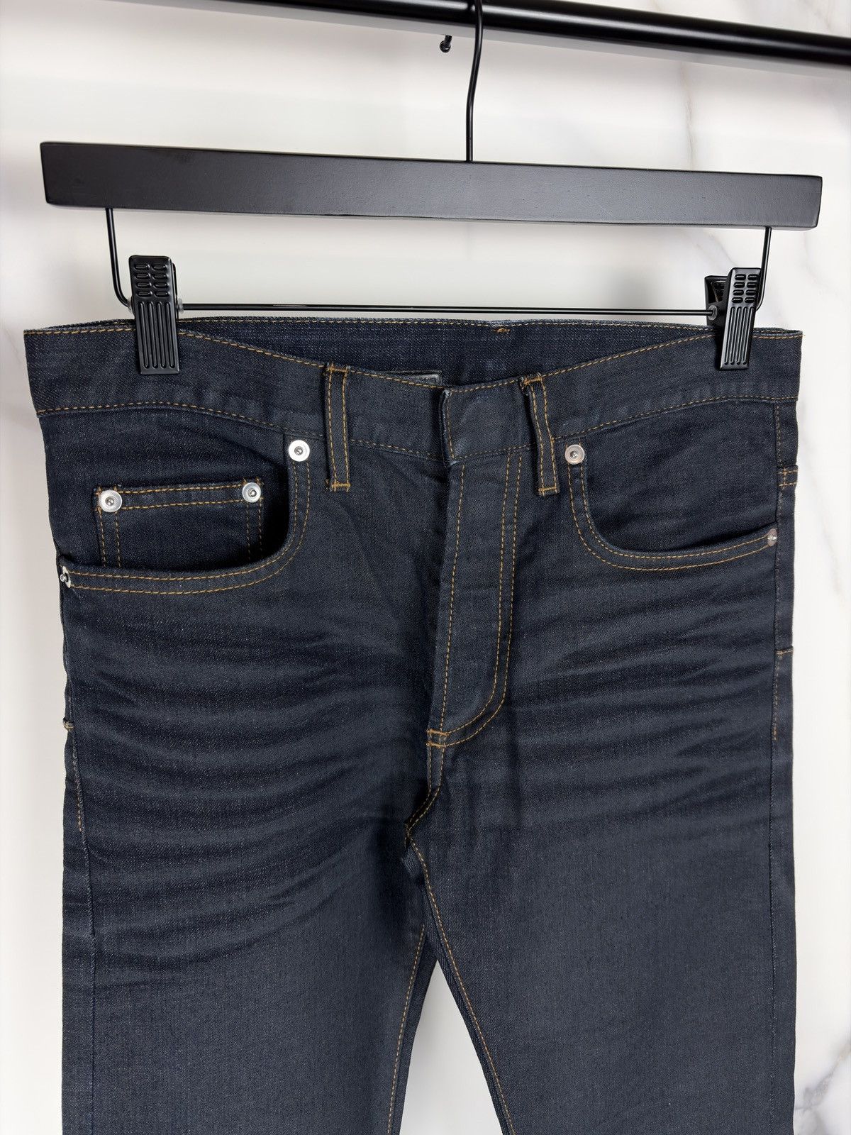 Dior AW09 Dior Homme Black Waxed Coated Whiskered Denim Jeans Size US 28 / EU 44 - 2 Thumbnail