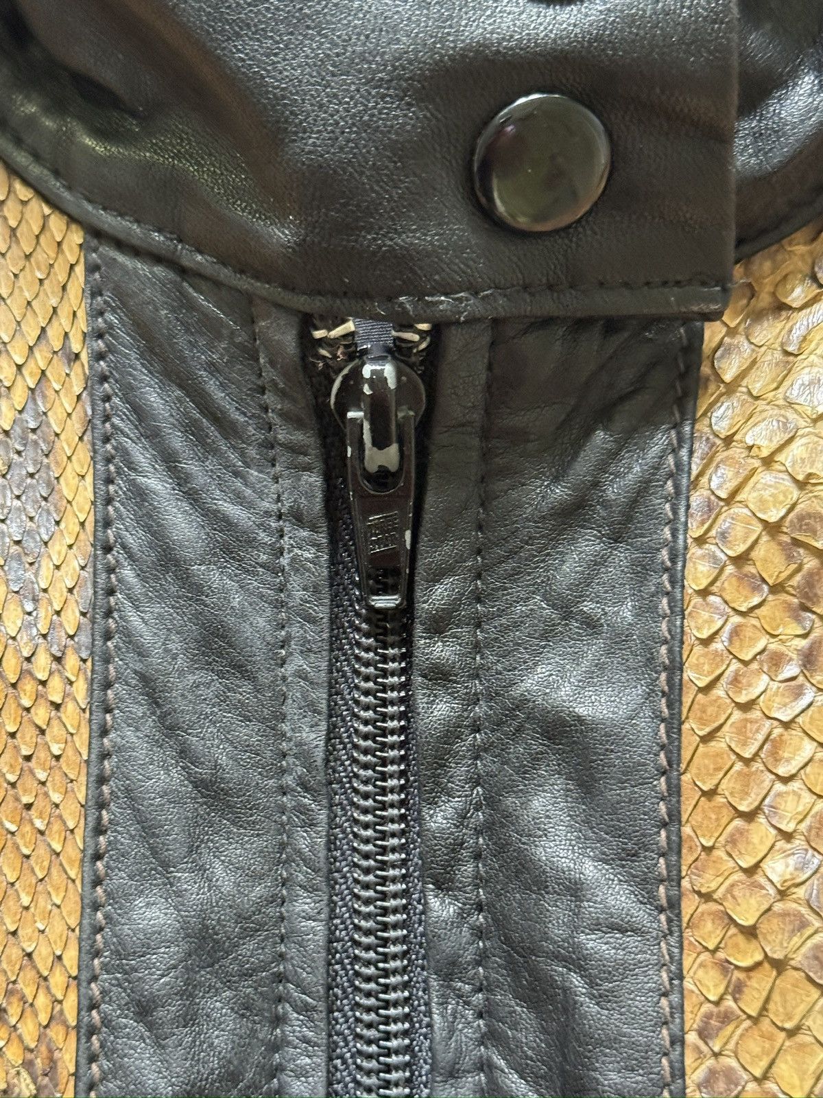 Vintage Vintage 1980s Python Skin Leather Jacket Size US L / EU 52-54 / 3 - 5 Thumbnail