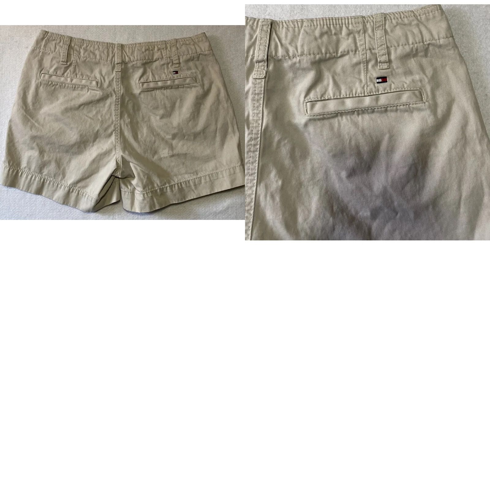 Tommy Hilfiger Tommy Hilfiger Shorts Women's Size 4 Casual Twill 4" Inseam Mid-Rise Tan Logo Size 29" - 8 Thumbnail