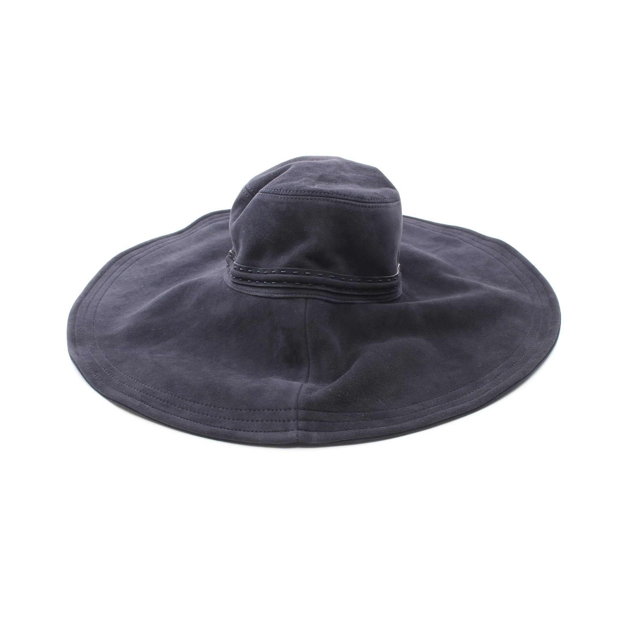 Fendi Fendi Hat Suede Dark Navy Size ONE SIZE - 1 Thumbnail