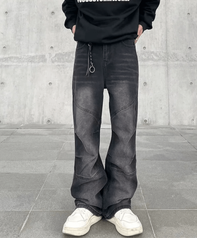 Japanese Brand Vintage Black Pleated Stacked Baggy Jeans Size US 30 / EU 46 - 3 Thumbnail