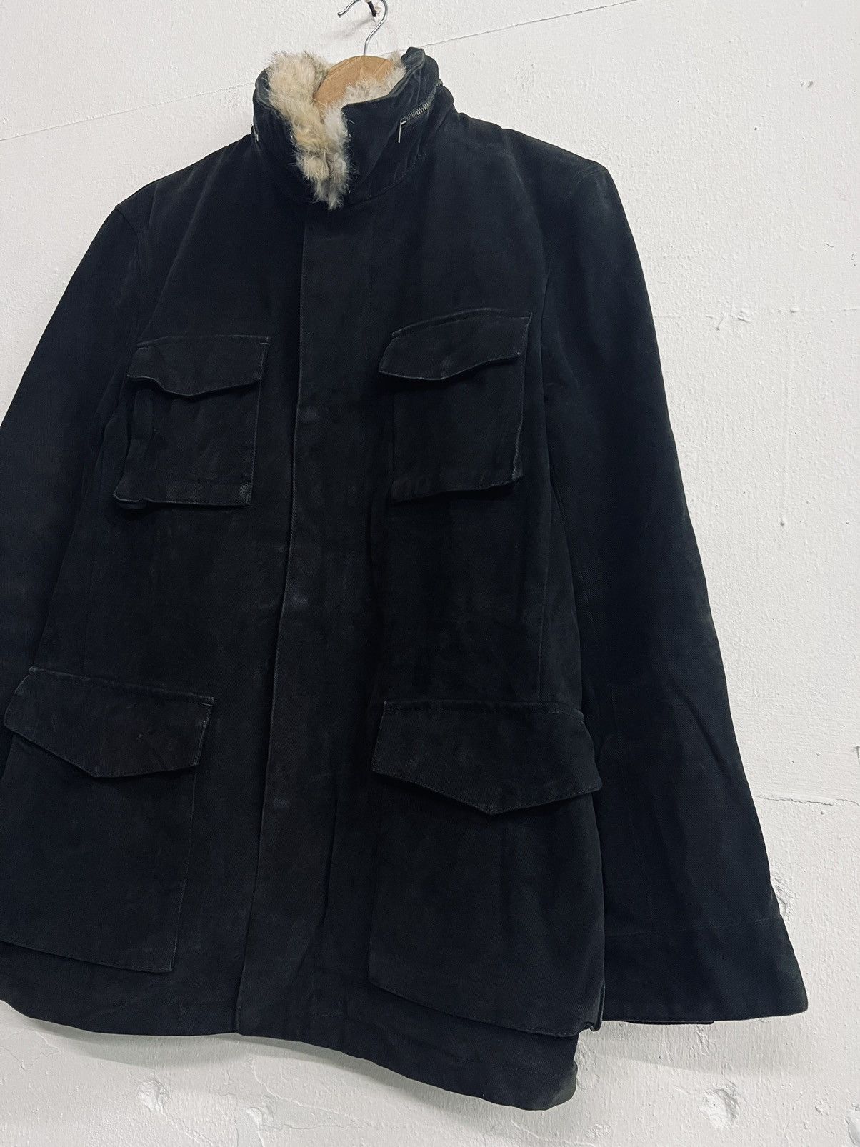 Calvin Klein × Calvin Klein 205W39NYC Vintage Calvin Klein Denim Chore Fur Jacket Size US M / EU 48-50 / 2 - 3 Thumbnail
