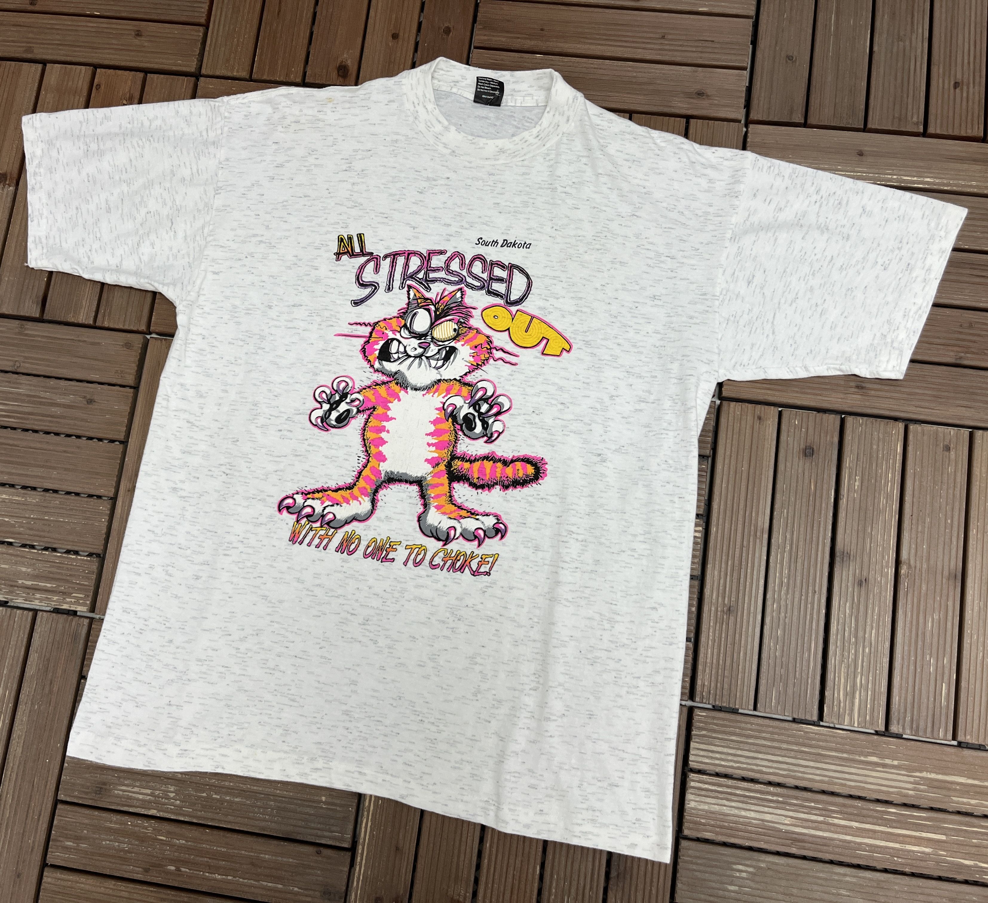 Vintage South Dakota All Stressed Out Vintage Cartoon T-Shirt Tee Size US XL / EU 56 / 4 - 3 Thumbnail