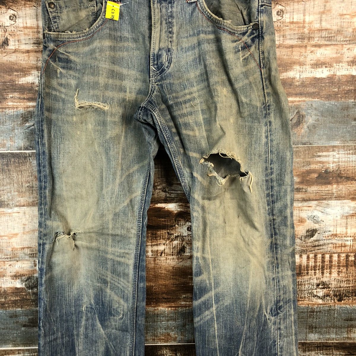 Edwin DLL Edwin Blue Distressed ripped Denim Pants #C239 Size US 35 - 5 Thumbnail