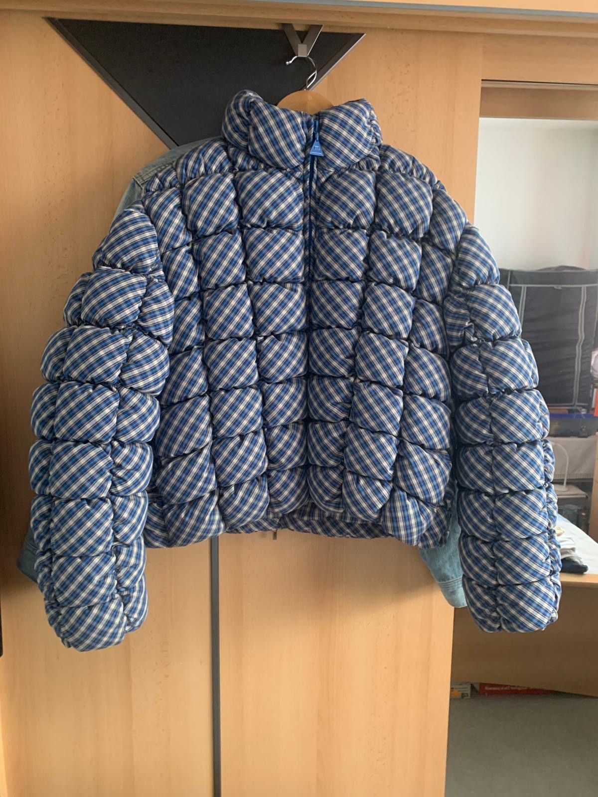 ERL ERL Biscuit Puffer Bomber Jacket Plaid Blue Down Winter Size US M / EU 48-50 / 2 - 1 Thumbnail