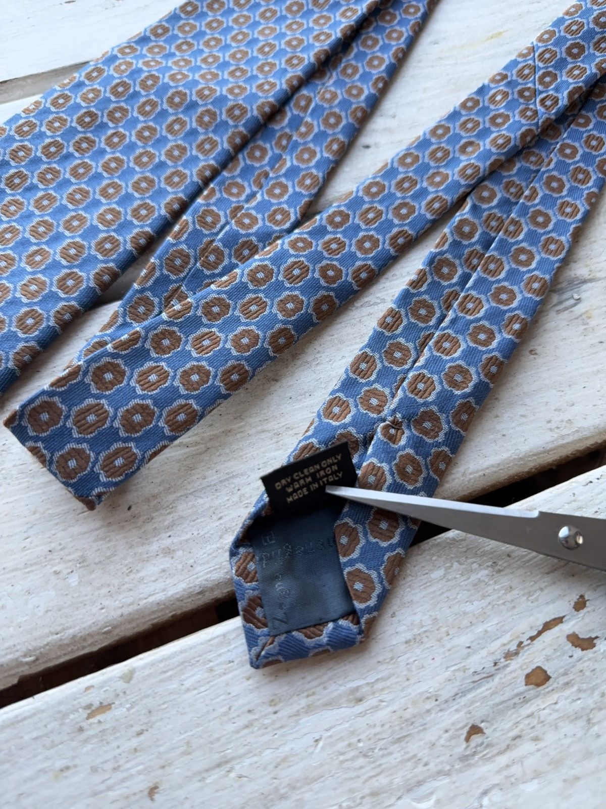 Ermenegildo Zegna × Vintage Ermenegildo Zegna Vintage Silk Tie Geometric Italy Size ONE SIZE - 5 Thumbnail