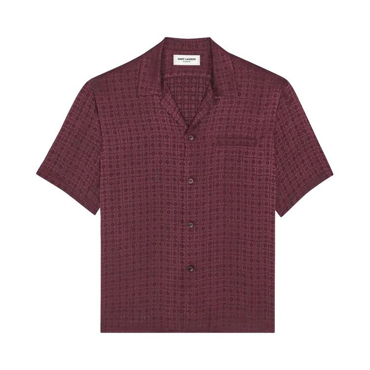 Saint Laurent Paris o1bcso1str1024 Shark Collar Shirt in Prune Size US S / EU 44-46 / 1 - 1 Preview