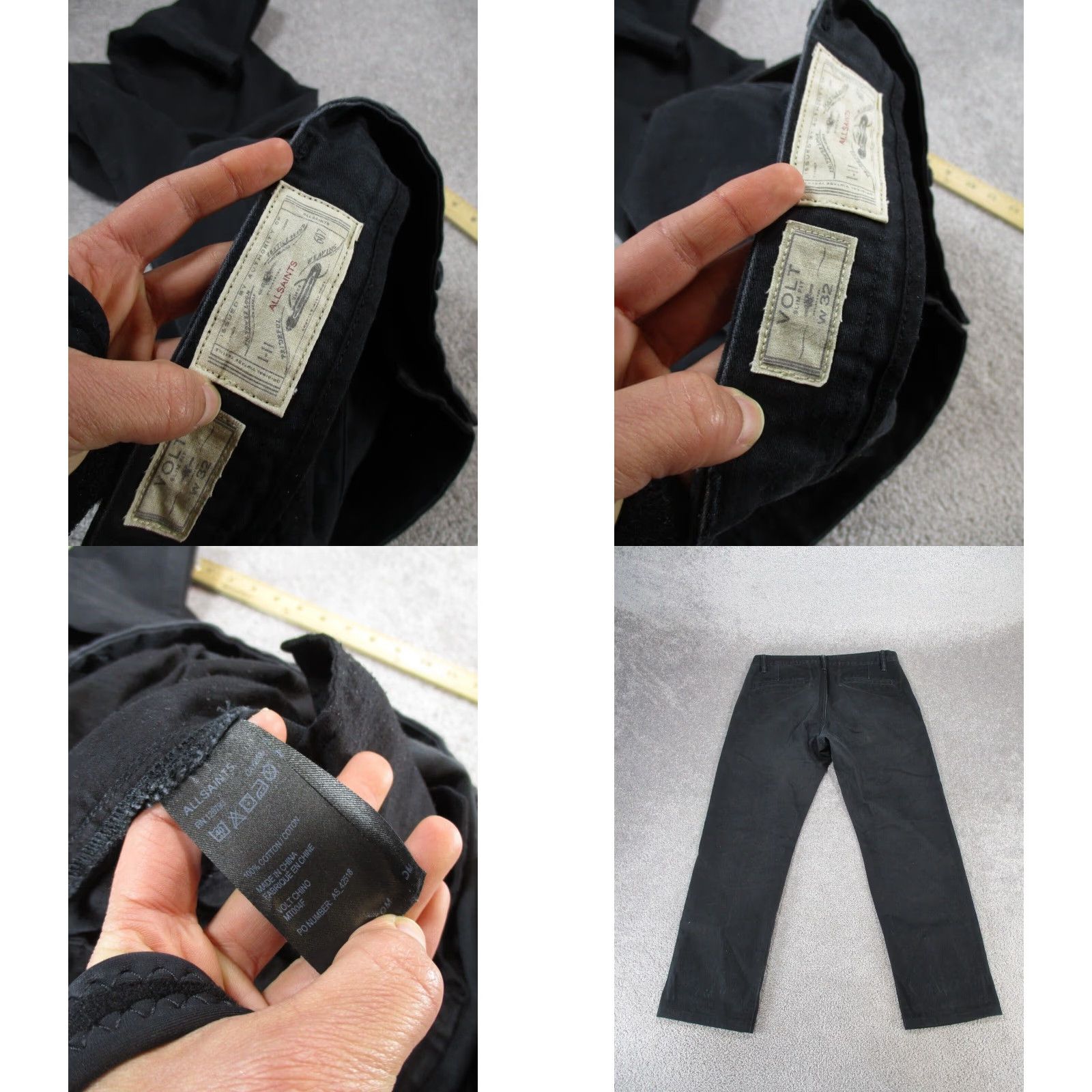 Allsaints AllSaints Slim Fit Chinos Mens 32 Black Pants Size US 32 / EU 48 - 8 Thumbnail