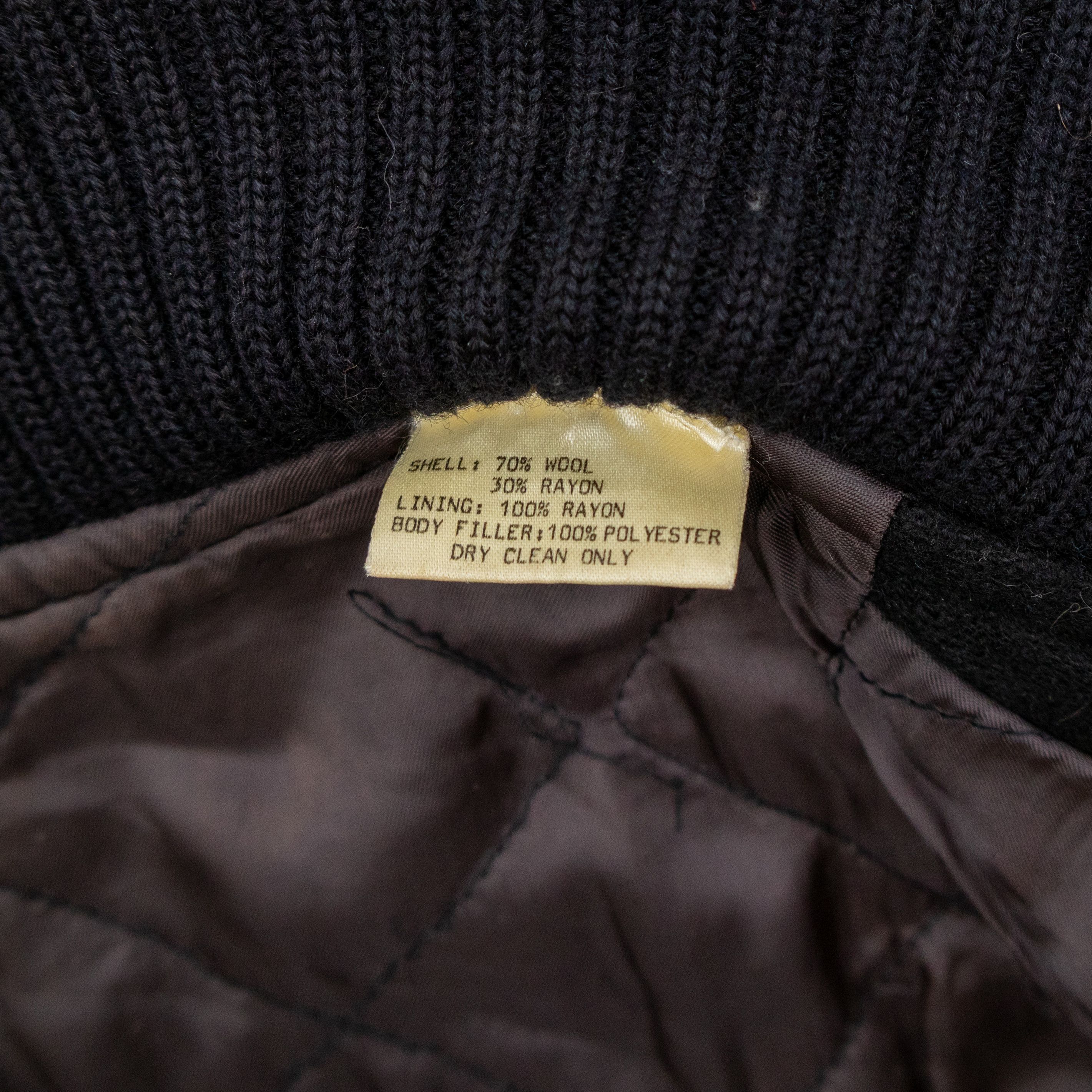 Valentino 80s Valentino Uomo Black Wool Blend Bomber Jacket Size US S / EU 44-46 / 1 - 7 Thumbnail