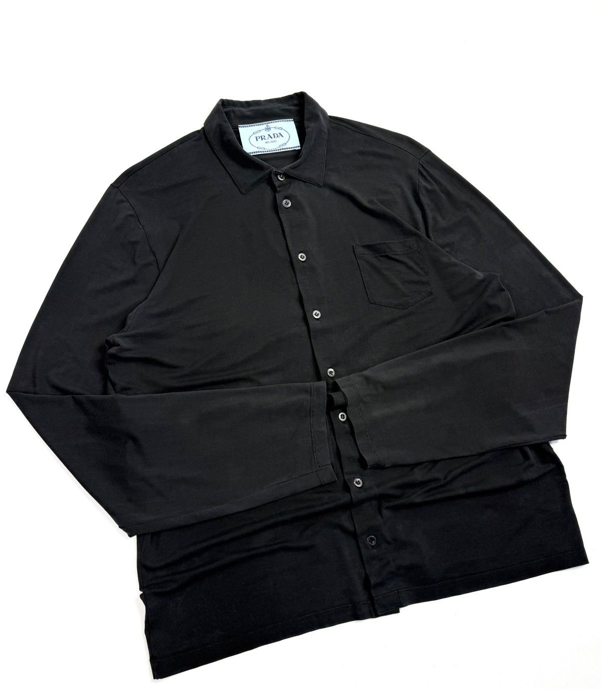 Prada RARE Prada Silk Button Up Shirt Big Blue Label Archive Size US XL / EU 56 / 4 - 8 Thumbnail