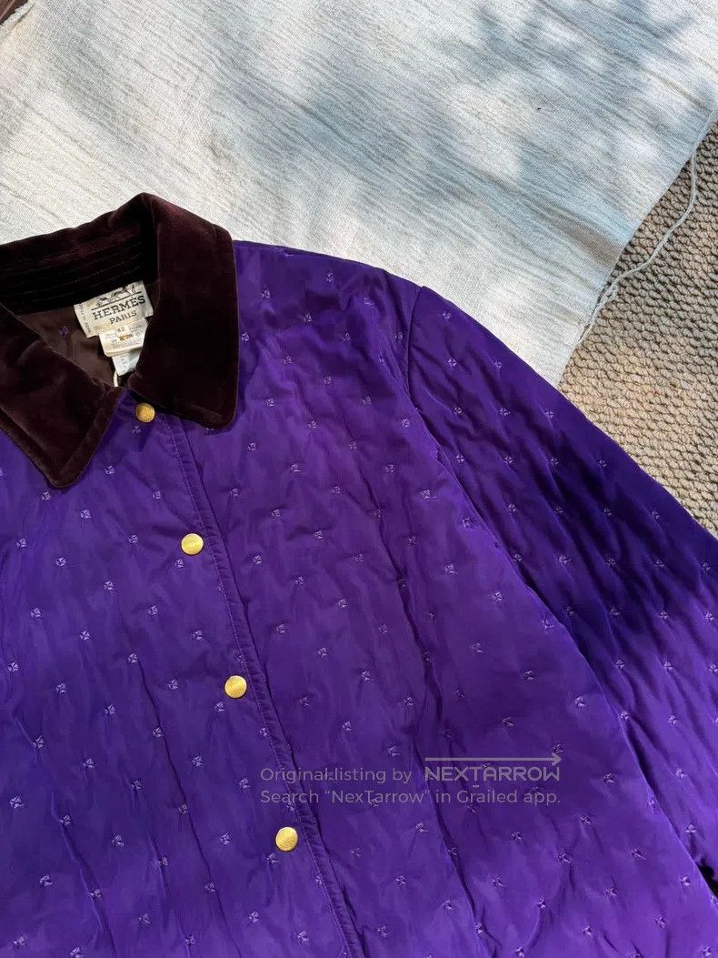 Hermes Hermes Vintage Quilted Cotton Padded Jacket with Full Embr Size S / US 4 / IT 40 - 5 Thumbnail