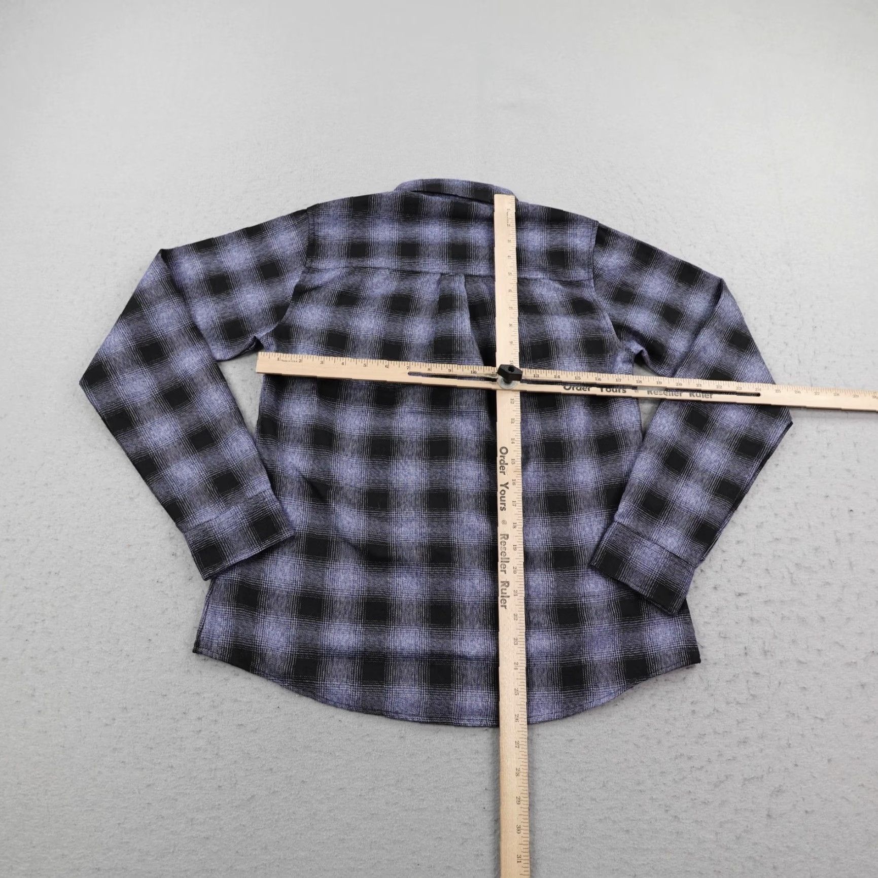 Vintage Dixxon Flannel Shirt Women Medium Blue Black Plaid Button-Up Dago Dane Engraving Pocketed Size M / US 6-8 / IT 42-44 - 6 Thumbnail