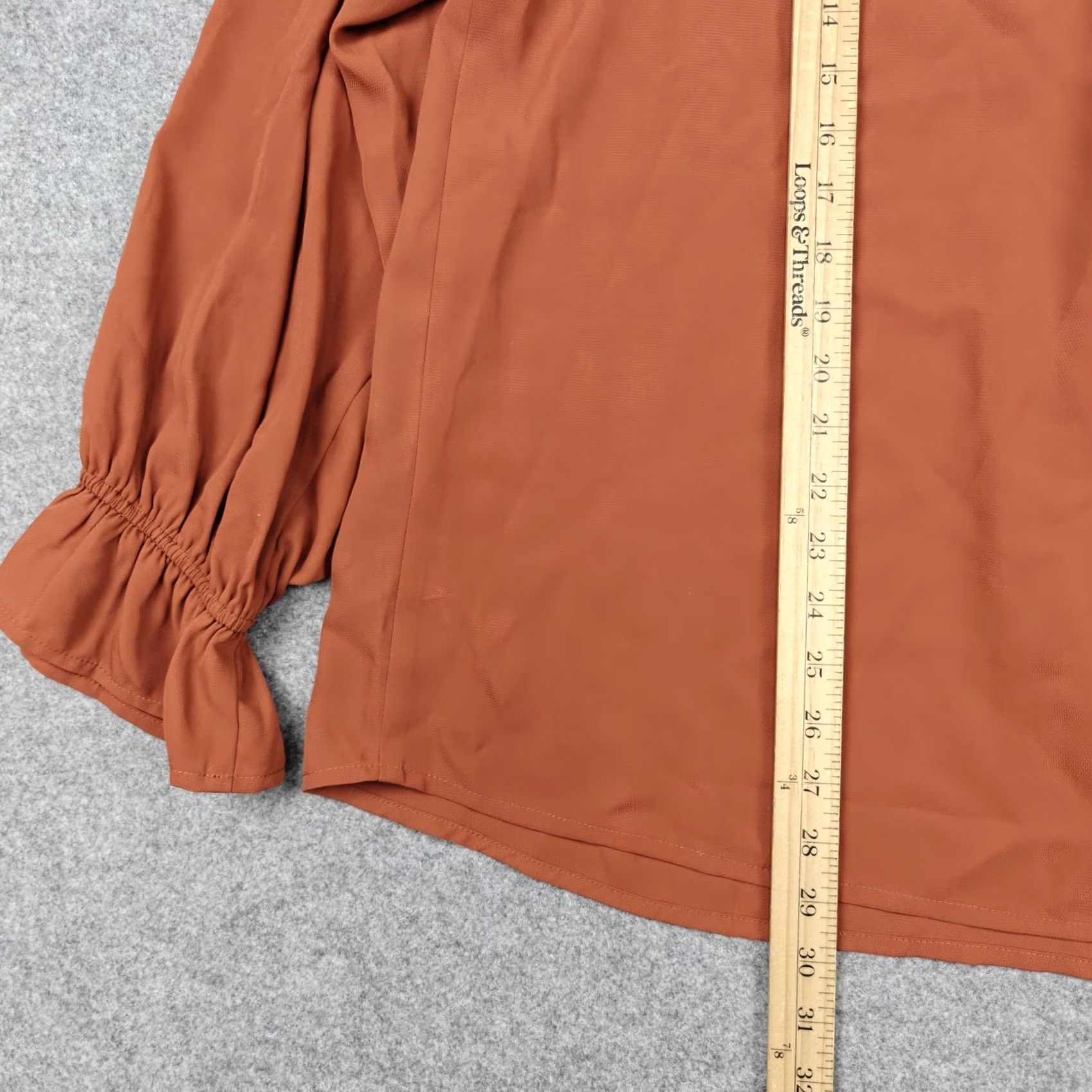 Vintage Savanna Jane Blouse Womens 2X Orange Scoop Neck Ruffle Sleeve Tunic Top Size XXL / US 16-18 / IT 52-54 - 5 Thumbnail