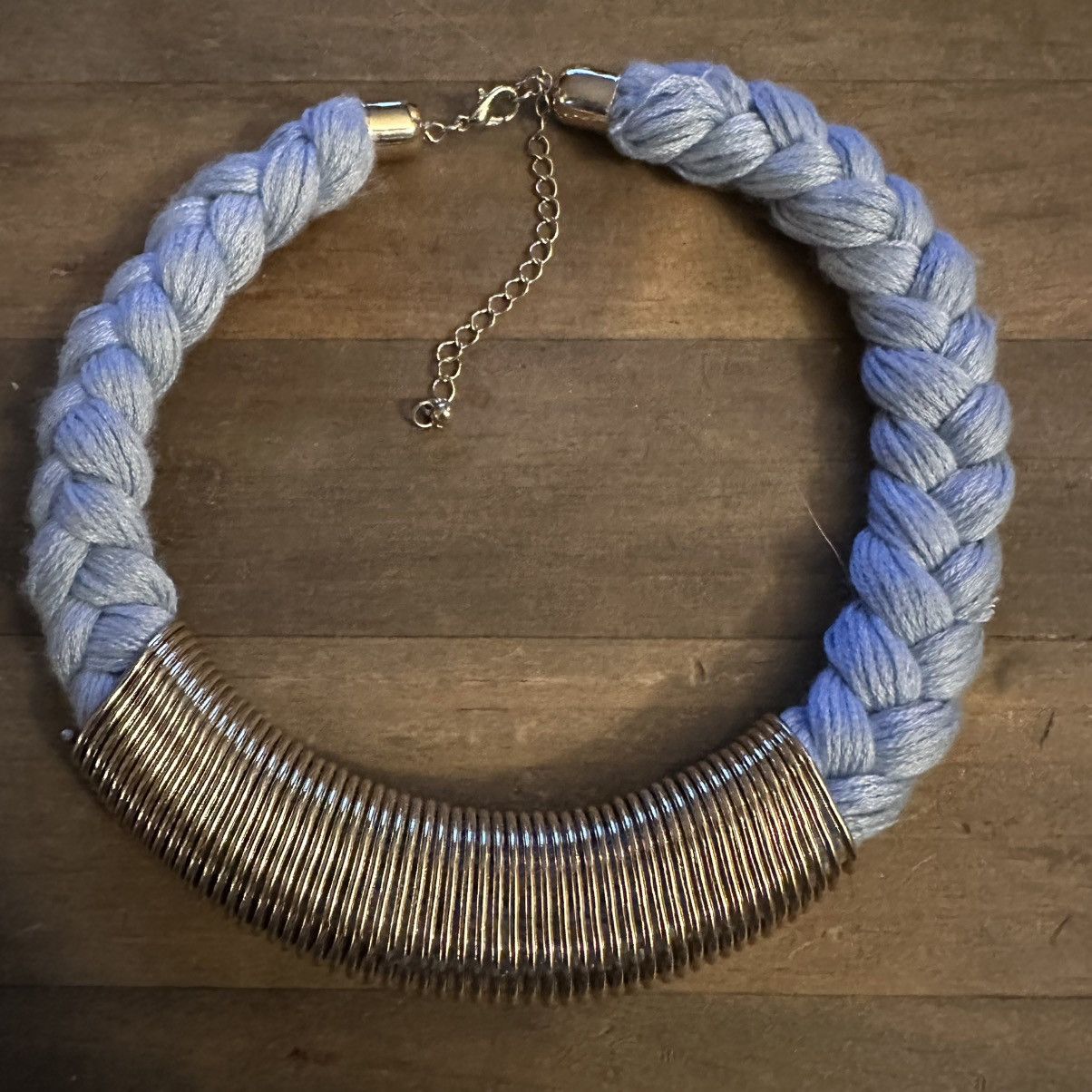 Other Light blue soft yarn braided collar necklace Size ONE SIZE - 2 Thumbnail