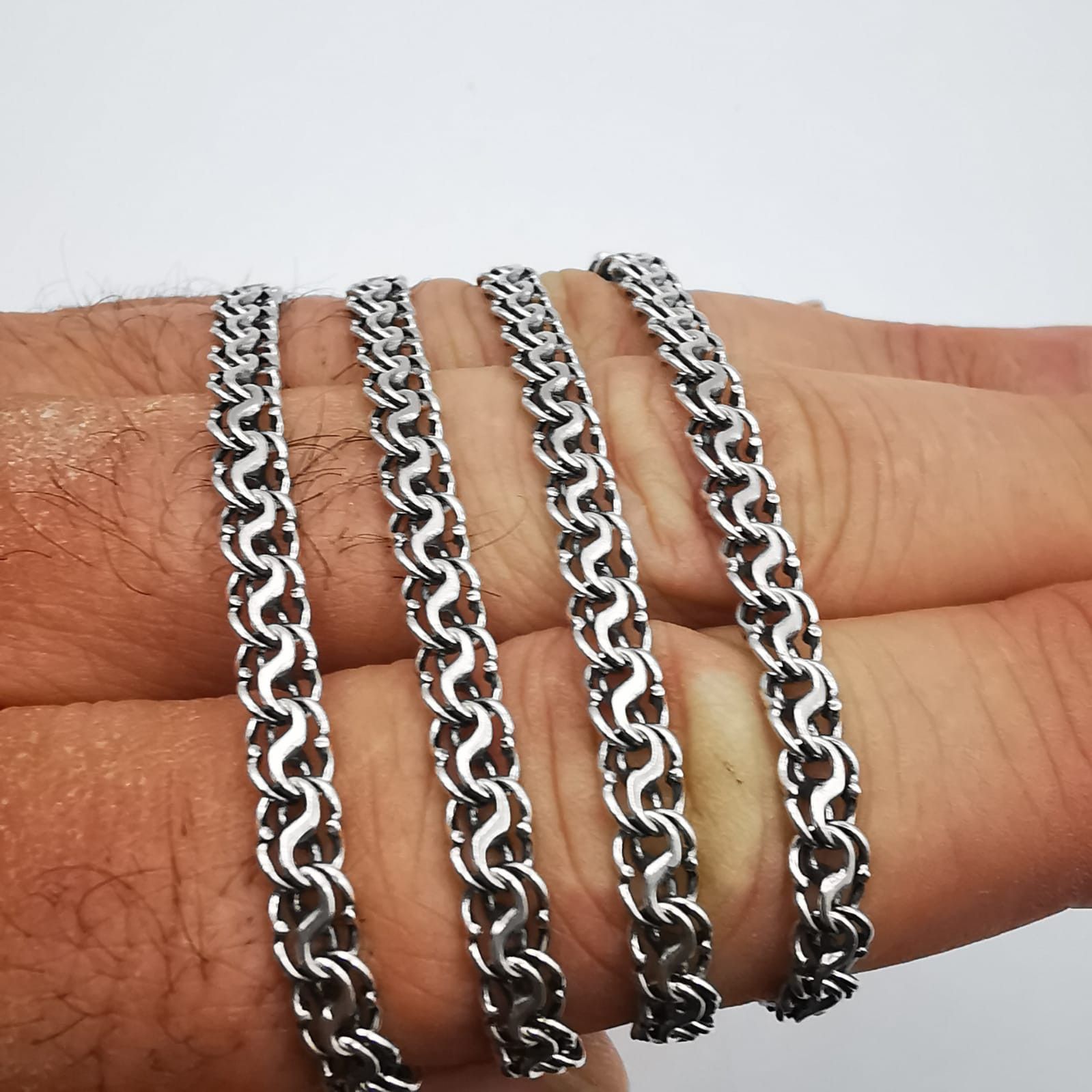 Sterling Silver Vintage Jewelry Chain,925 Sterling Silver,Signed 18,41g Size ONE SIZE - 7 Thumbnail