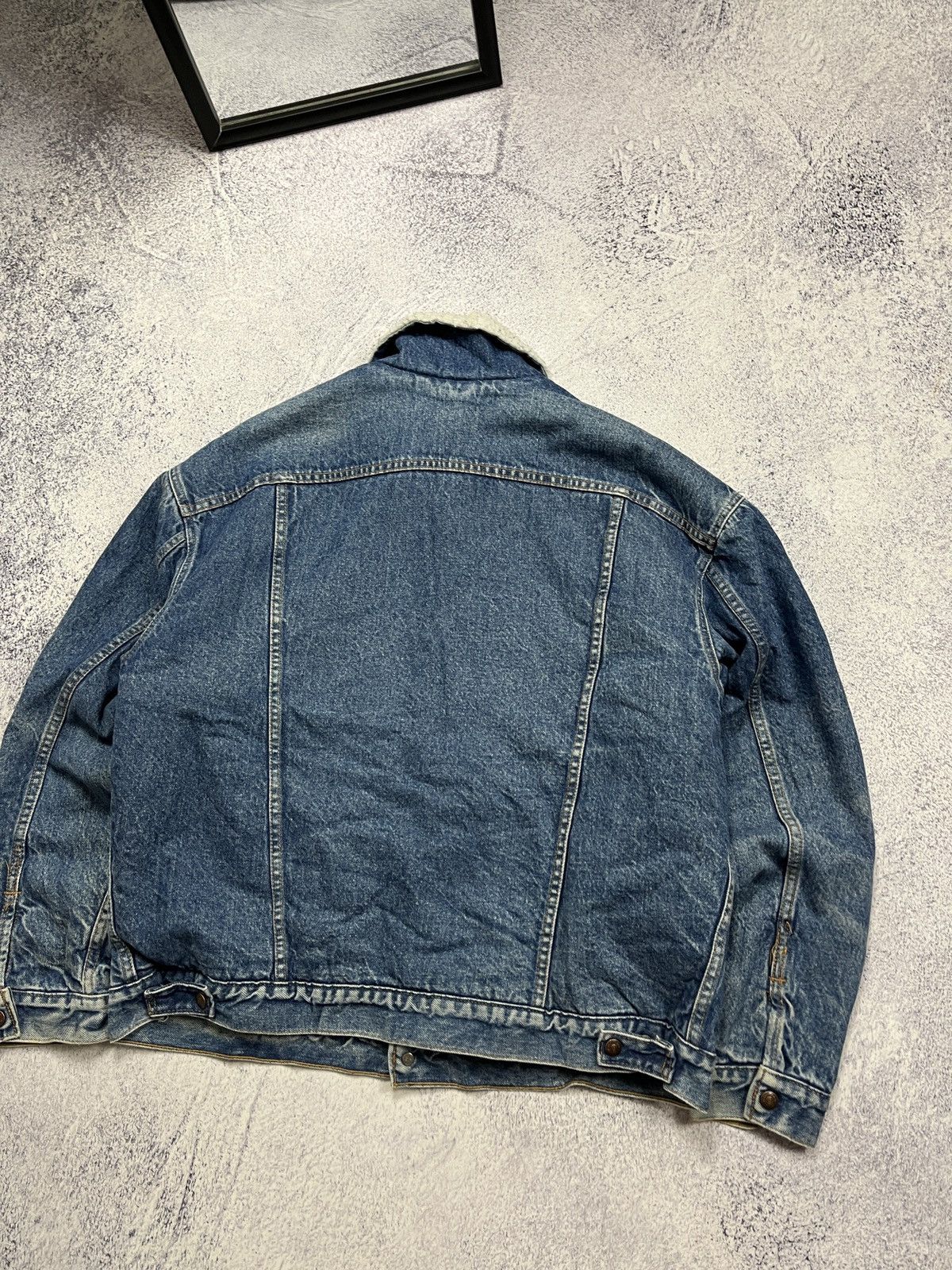 Levi's × Vintage Vintage 90’s Levi's Sherpa Lined Denim Trucker Jacket Rare Size US XL / EU 56 / 4 - 22 Thumbnail