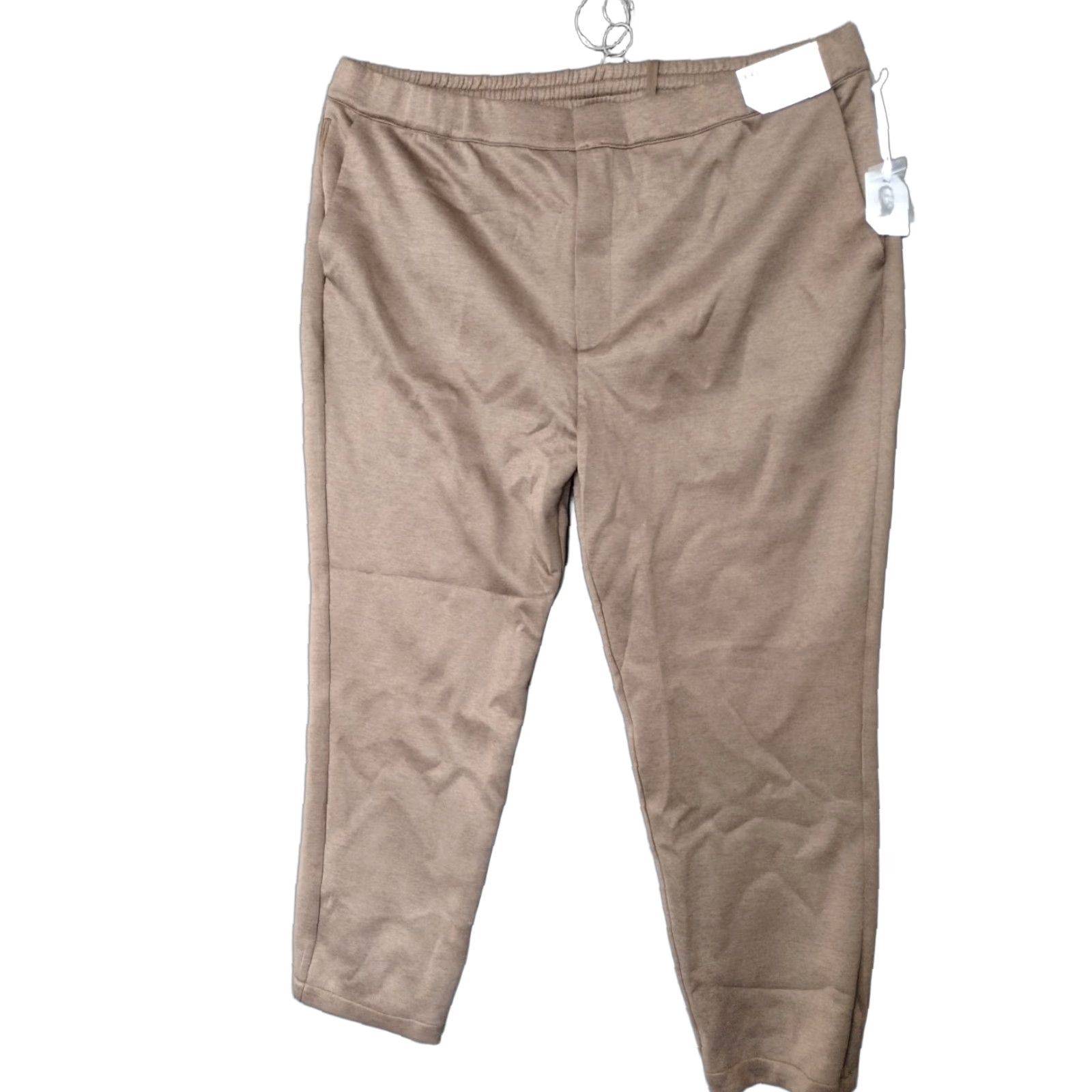 Vintage Stylus Ladarius Campbell Heather Warm Sand Flat Front Pants Men 2XL Relaxed Slim Stretch Flat Front Elastic Back Waist Casual Travel Size US 39 - 1 Thumbnail