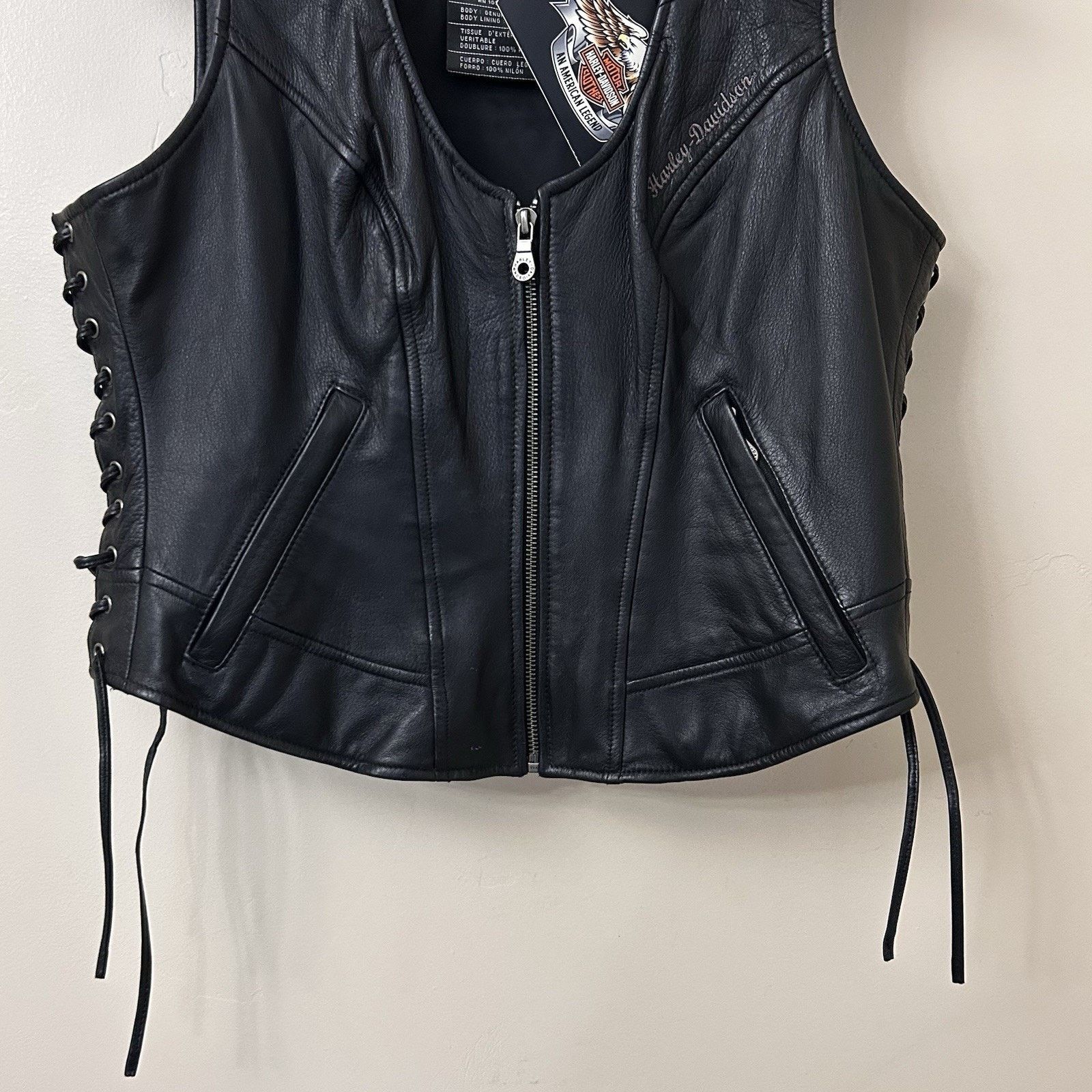 Harley Davidson Harley-Davidson Women's Vest Sz Large 98096-06VW - VTG Y2K Size L / US 10 / IT 46 - 3 Thumbnail