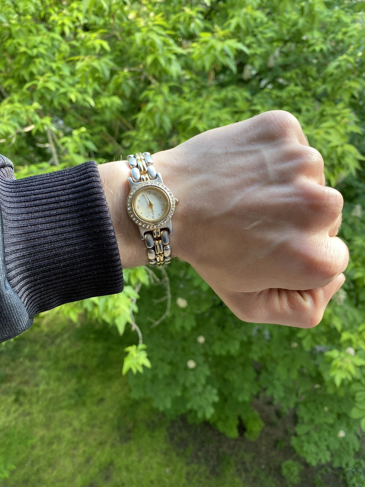 Japanese Brand × Jewelry × Vintage Elegant Ladies Watch with Crystals - Two-Tone Style Size ONE SIZE - 1 Thumbnail