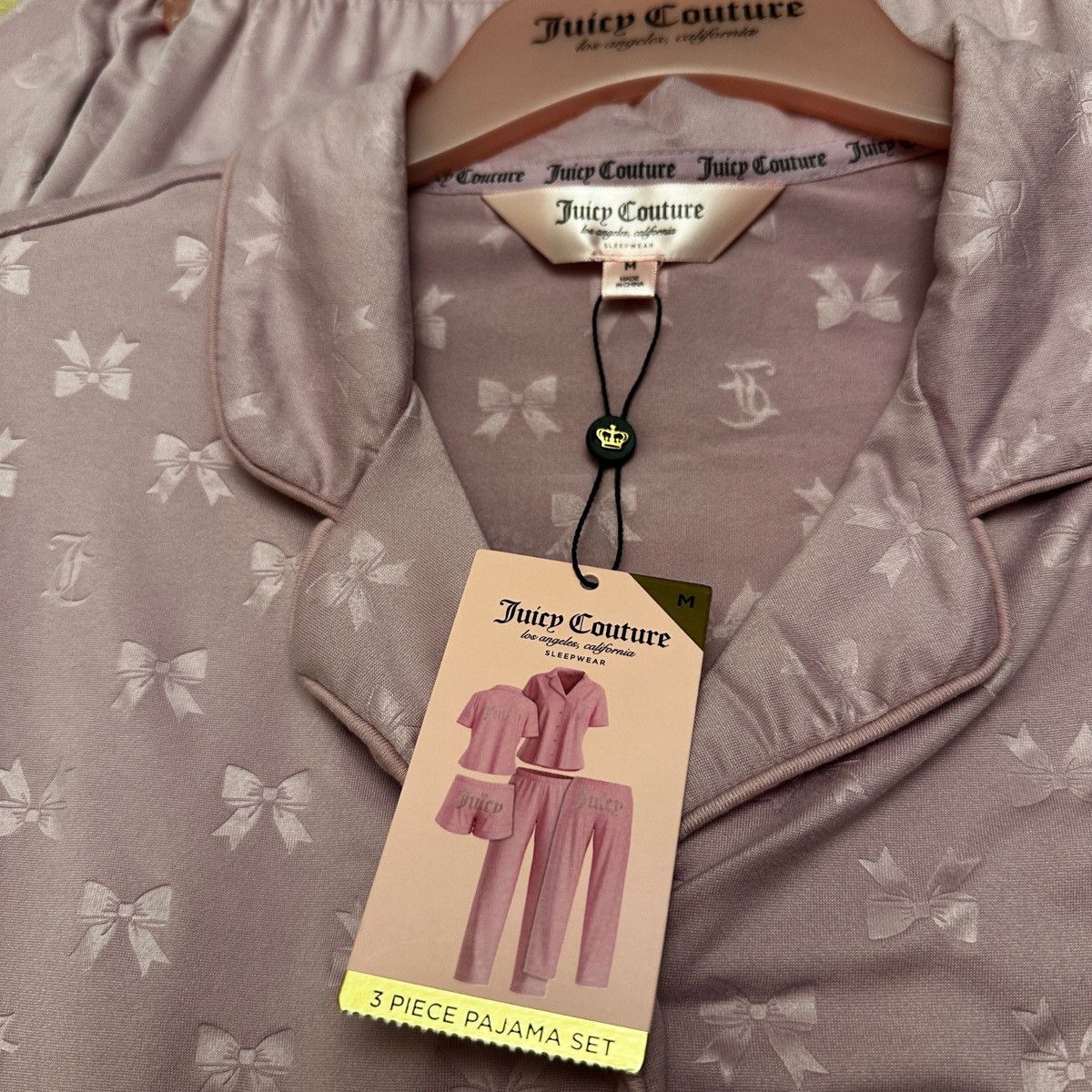 Juicy Couture Juicy Couture 3-Piece Pajama Set Purple Pink Sleepwear Size M / US 6-8 / IT 42-44 - 3 Thumbnail