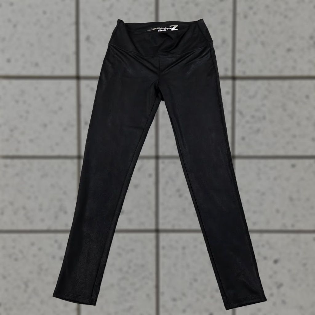 7 For All Mankind Seven 7 For All Mankind Leggings Womens M Black Faux Leather Casual Mid Rise Pull On Skinny Capri? Size 32" / US 10 / IT 46 - 1 Thumbnail
