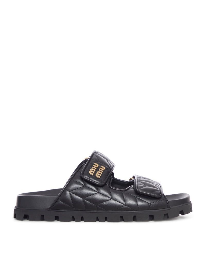 Miu Miu NAPPA MATELASSÉ SANDALS Size US 10 / IT 40 - 1 Thumbnail