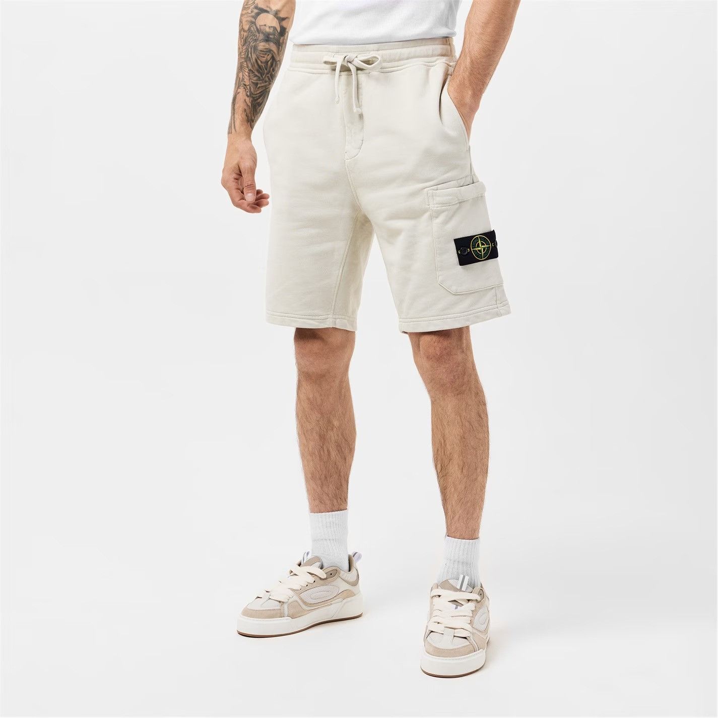Stone Island o1g2r1mq0526 Logo Cotton Shorts in Grey Size US 30 / EU 46 - 3 Thumbnail