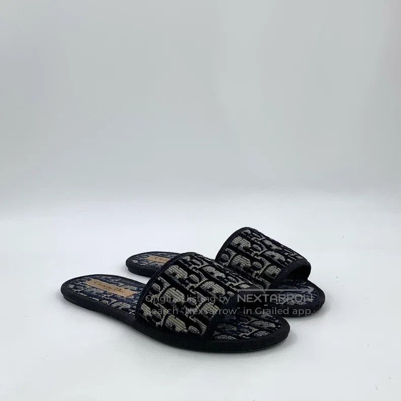 Dior Dior Dark blue logo jacquard full print casual flat one-wo Size US 6 / IT 36 - 2 Thumbnail