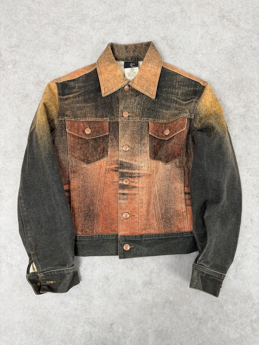Just Cavalli 2000s Cavalli Cropped Sunset Overprint Trucker Jacket Size US S / EU 44-46 / 1 - 4 Thumbnail