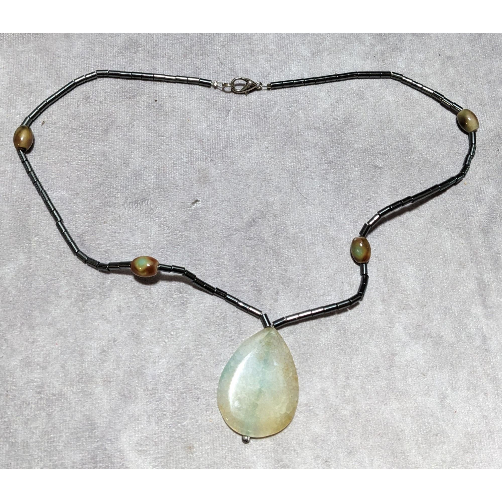 Other Hematite Agate Teardrop Necklace Size ONE SIZE - 6 Thumbnail