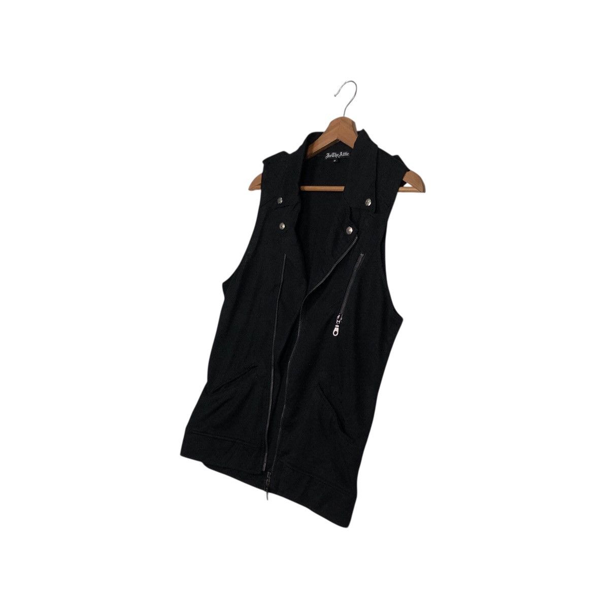 Hysteric Glamour 📌Rich Black Double Collar Tank Top Punk Design In The Attic Size US M / EU 48-50 / 2 - 3 Thumbnail