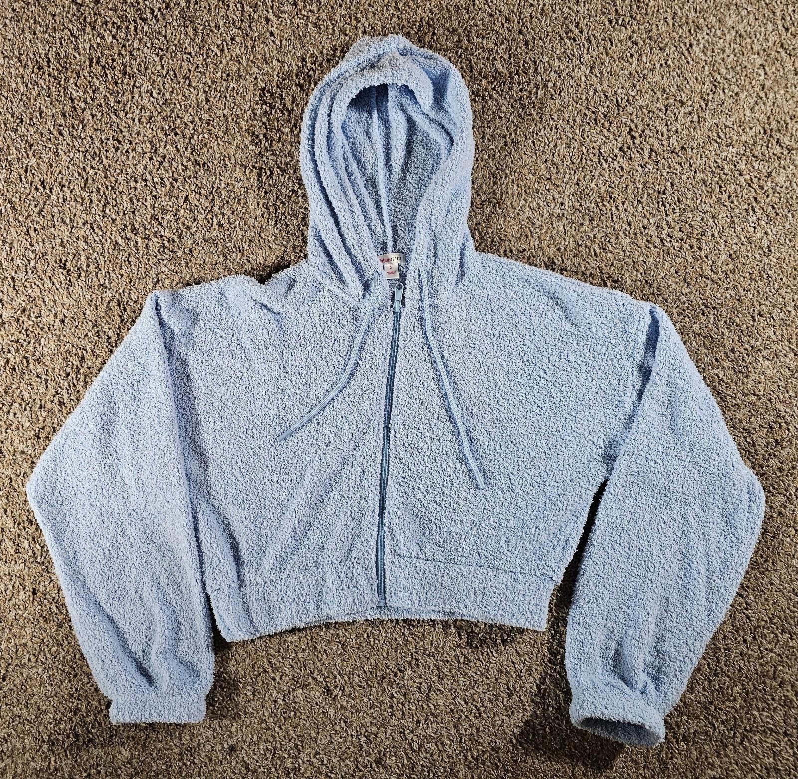 Designer Flirtitude Active Full Zip Hooded Cropped Sweater Small Blue Size S / US 4 / IT 40 - 1 Thumbnail
