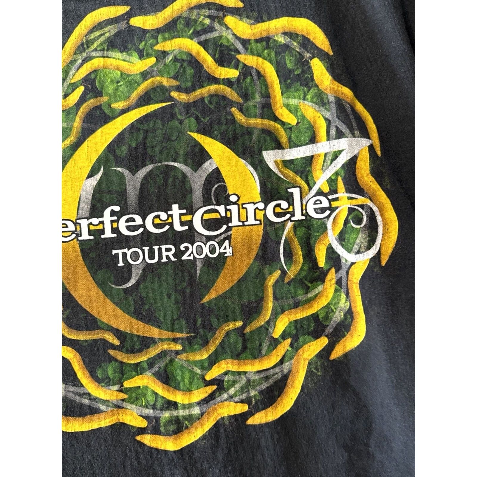 Delta VINTAGE A Perfect Circle 2004 Tour Shirt Delta Pro Weight Size L Black Cotton Short Sleeve Crew Neck Men Rock Band Size US L / EU 52-54 / 3 - 3 Thumbnail