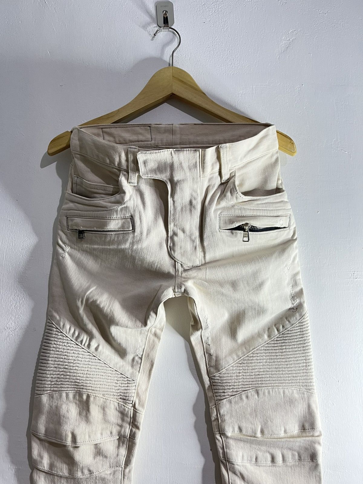 Balmain SS12 Christophe decarnin distressed biker jeans Size US 27 - 4 Thumbnail