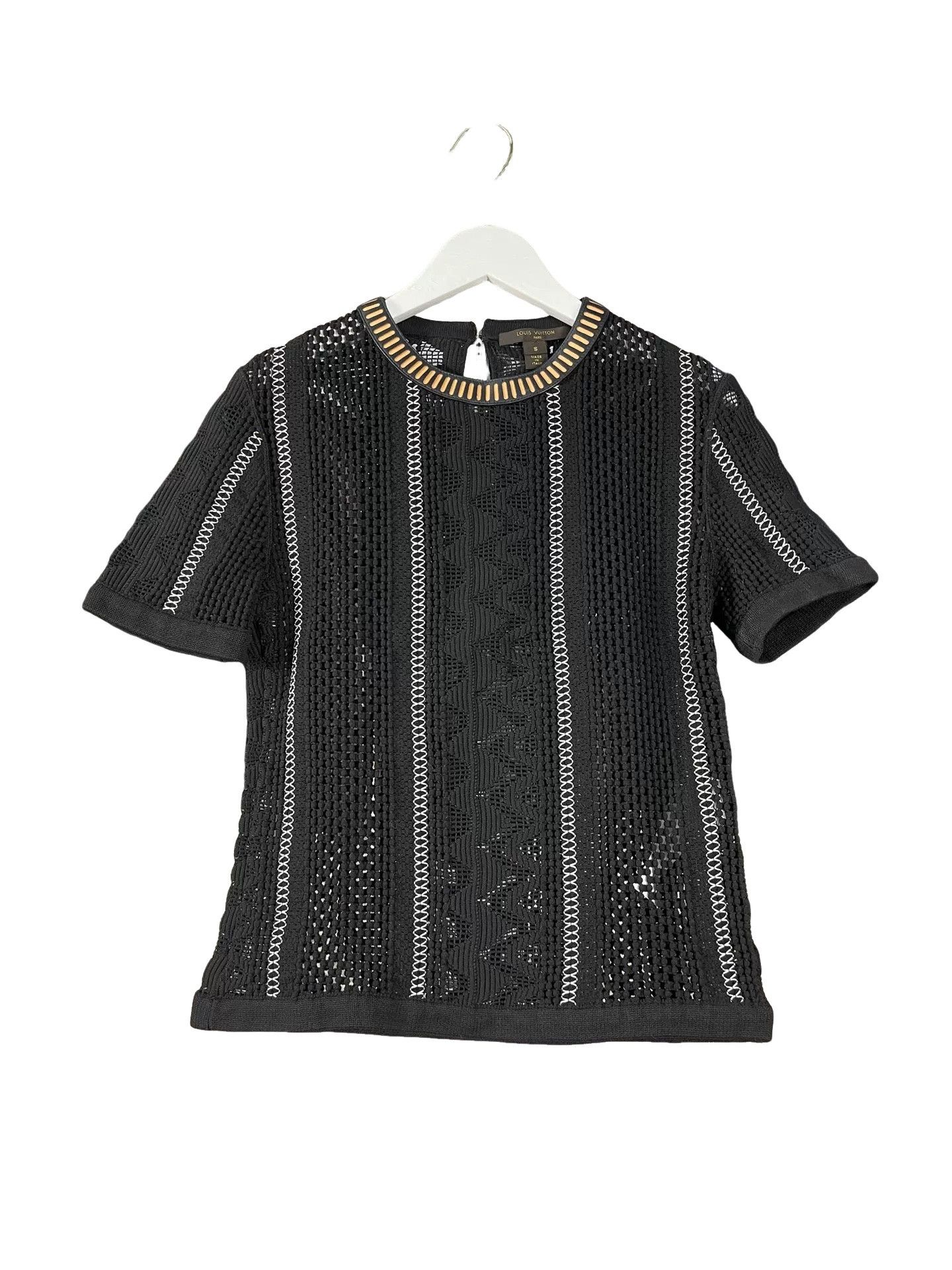 Louis Vuitton Louis Vuitton Leather Collar Knit Top Size S Size S / US 4 / IT 40 - 1 Thumbnail