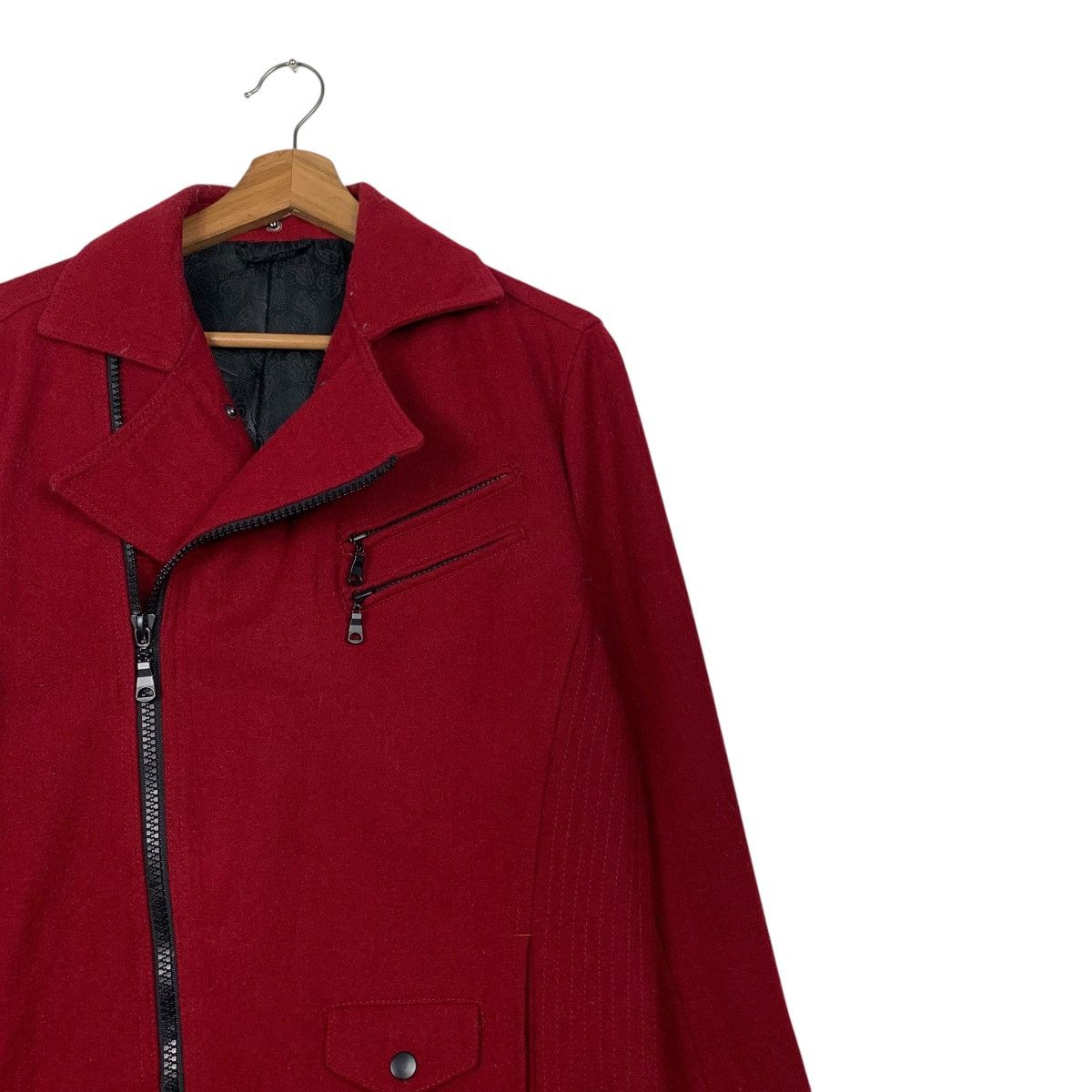 semanticdesign SEMANTIC DESIGN Asymmetrical Double Collar Jacket #2173-C96 Size US L / EU 52-54 / 3 - 5 Thumbnail