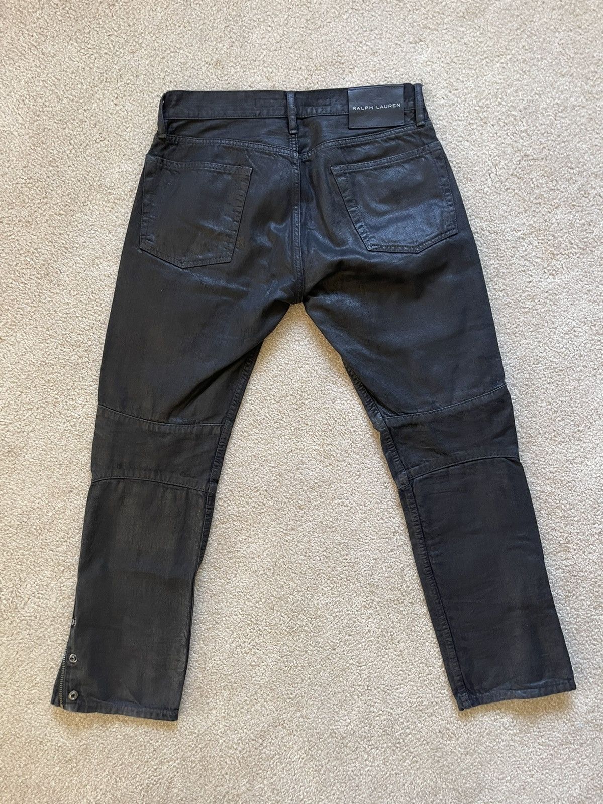Ralph Lauren Ralph Lauren Black Waxed Cargo Pants Size 31 Size US 31 - 6 Thumbnail