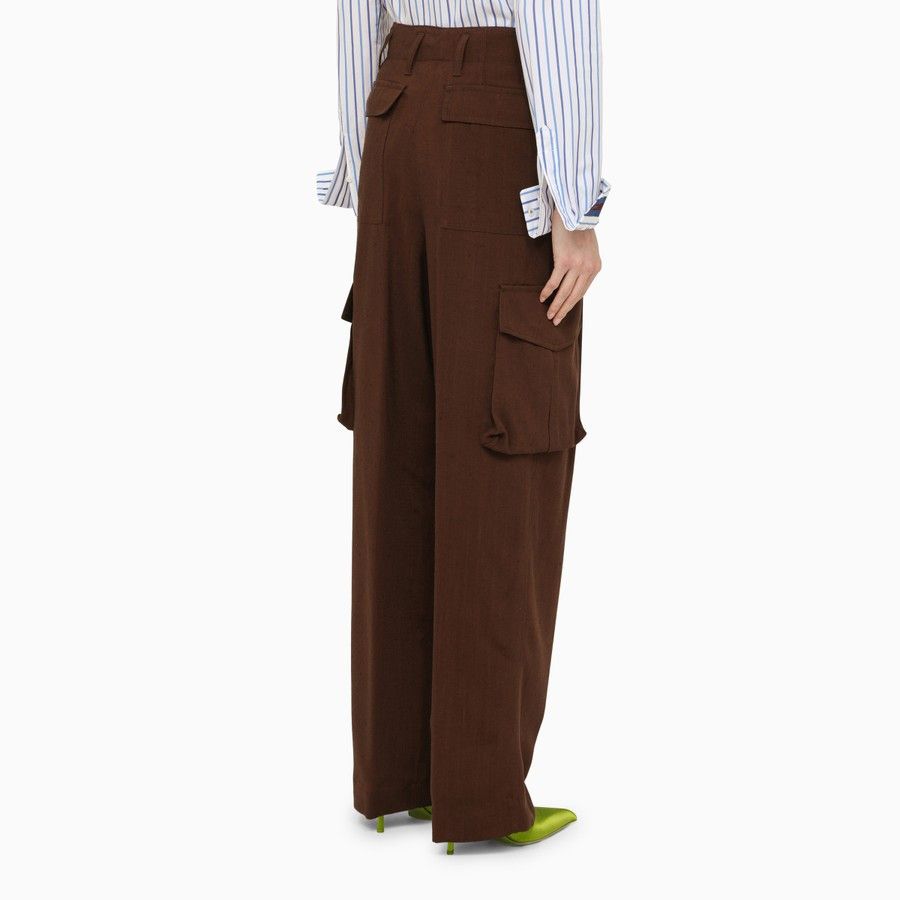 Dries Van Noten o1d2blof0824 Cargo Trousers in Brown Size 26" / US 2 / IT 38 - 4 Thumbnail