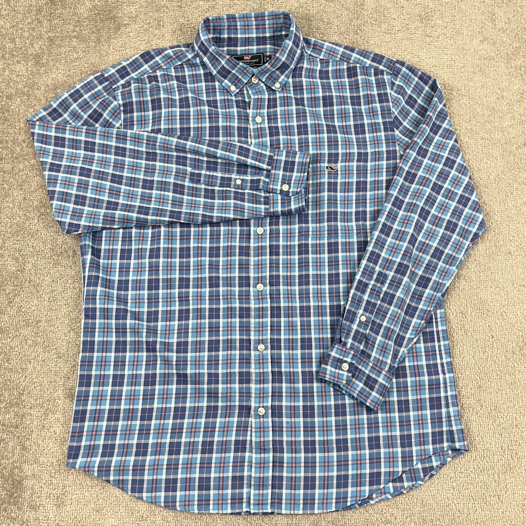 Vineyard Vines Vineyard Vines Tucker Shirt Mens XL Classic Performance Plaid Button-Down Preppy Shirt Button-Up Men’s XL Classic Plaid Blue 100% Cotton Size US XL / EU 56 / 4 - 2 Thumbnail