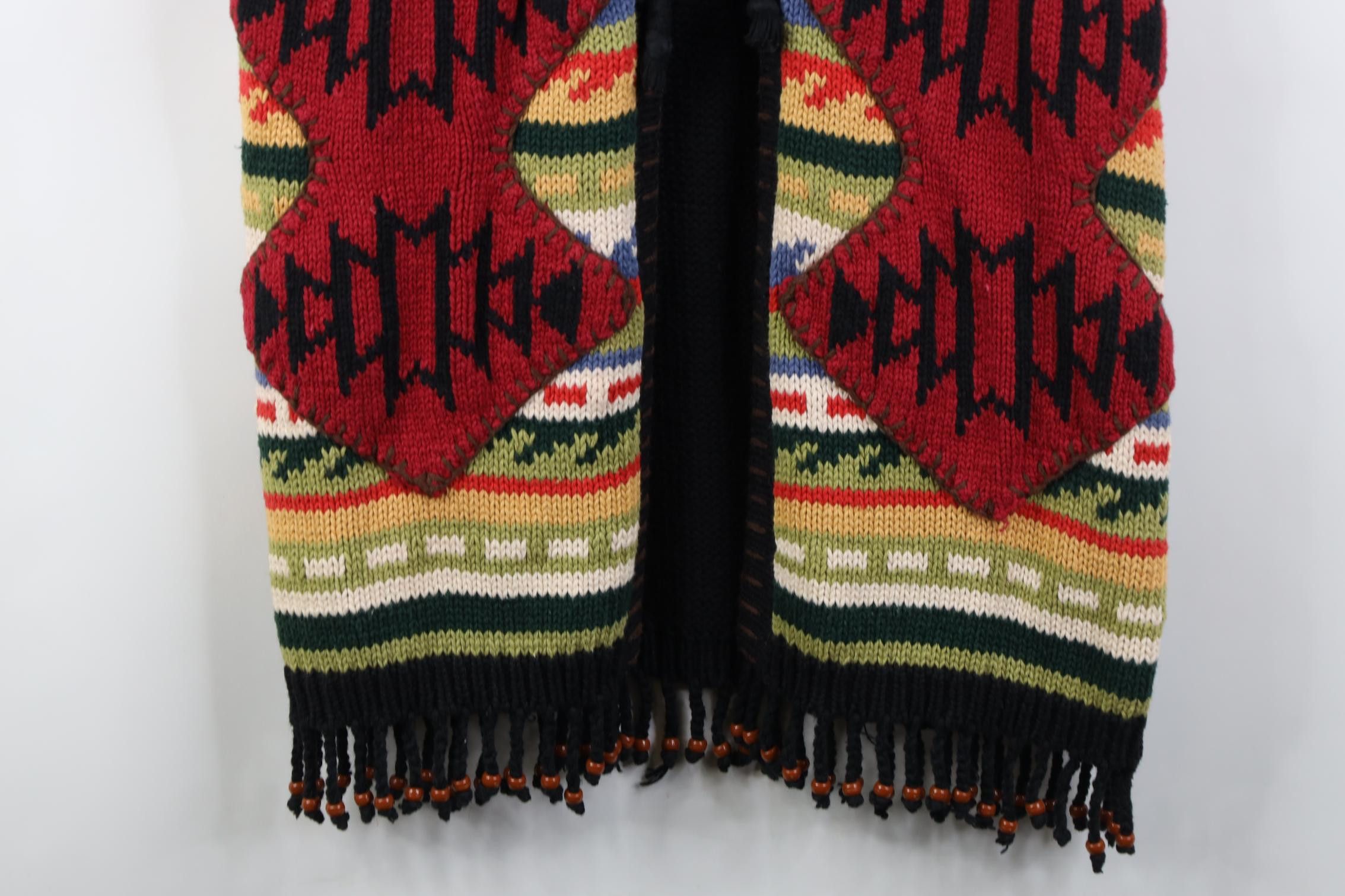 Vintage Vintage 90s Boho Chic Beaded Southwestern Cardigan Sweater Size M / US 6-8 / IT 42-44 - 3 Thumbnail