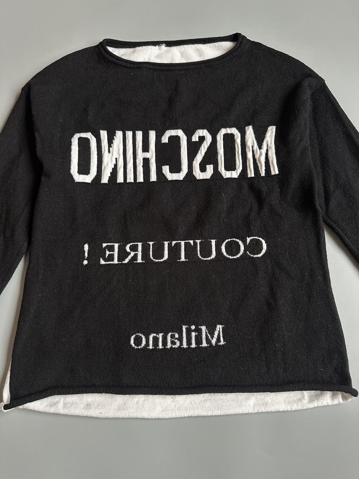 Moschino Moschino Couture Reversible Logo Wool Sweater Size US 4/I 38 Size S / US 4 / IT 40 - 3 Thumbnail