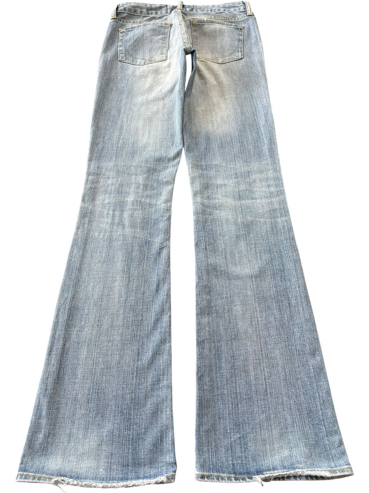 Paper Denim & Cloth Vintage Paper Denim Faded Wash Patched Flare Jeans Size 28" / US 6 / IT 42 - 2 Thumbnail