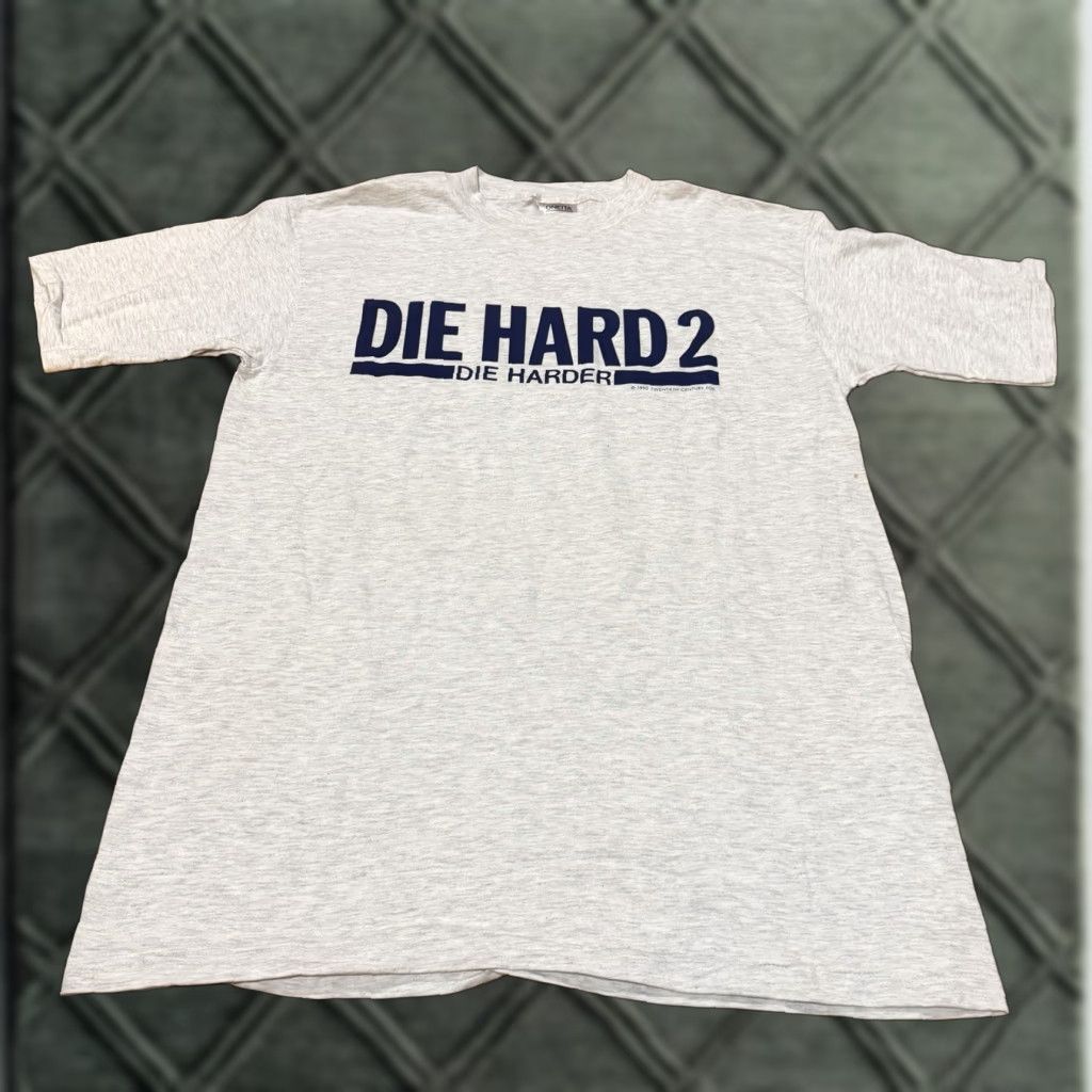 Vintage VINTAGE Die Hard 2 Movie Graphic T-Shirt XL Mens Gray Cotton Oneita Size XL Graphic on Front 1990s Movie Merch T-Shirt Size US XL / EU 56 / 4 - 1 Thumbnail
