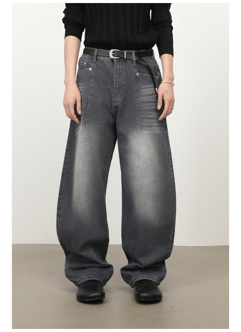 Japanese Brand American retro washed men's loose wide-leg curved jeans Size US 32 / EU 48 - 1 Thumbnail