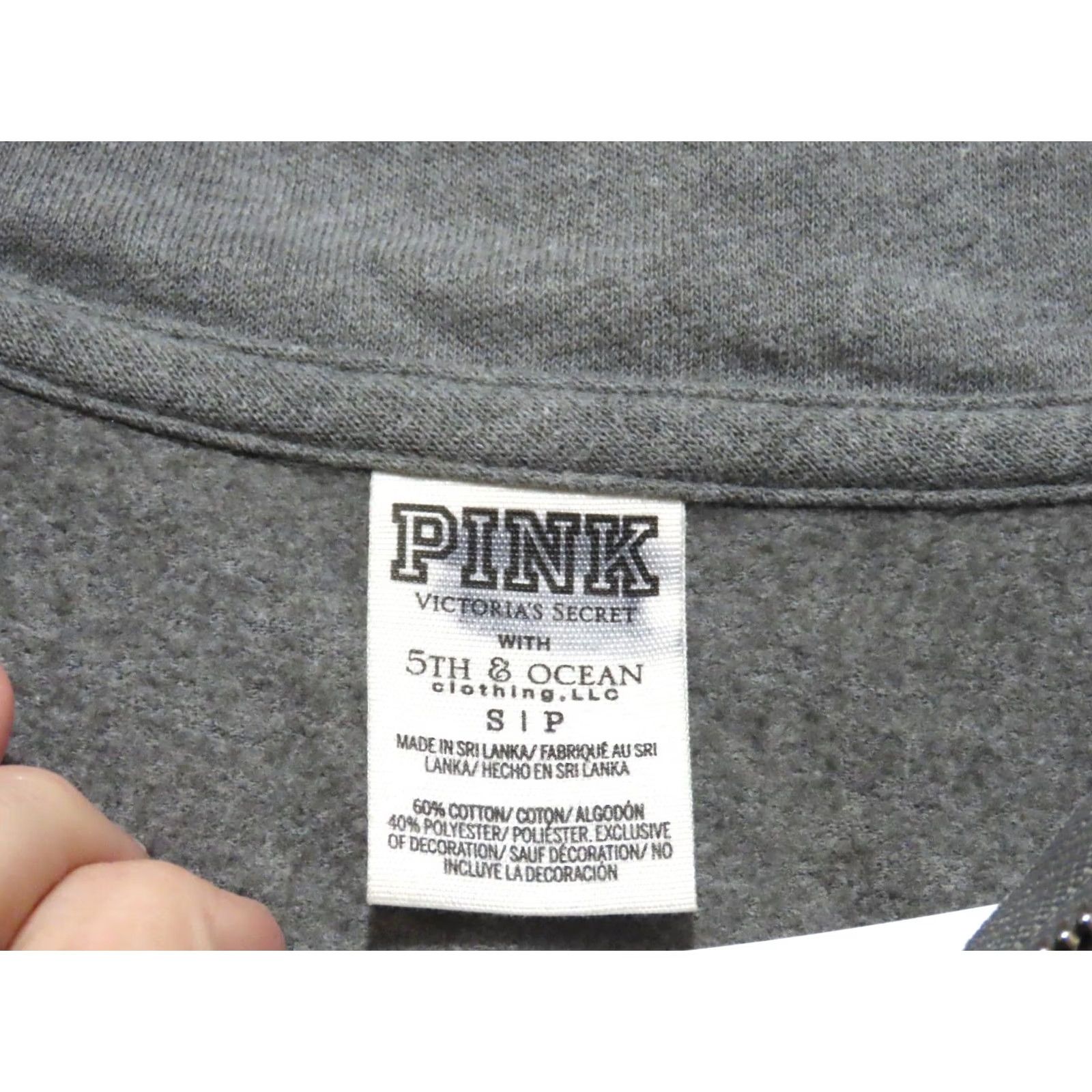 Victoria's Secret Victoria's Secret PINK Cubbies Sweatshirt S Women Gray 1/4 Zip Fleece Mock Neck Activewear Pullover Logo Sports Size S / US 4 / IT 40 - 3 Thumbnail
