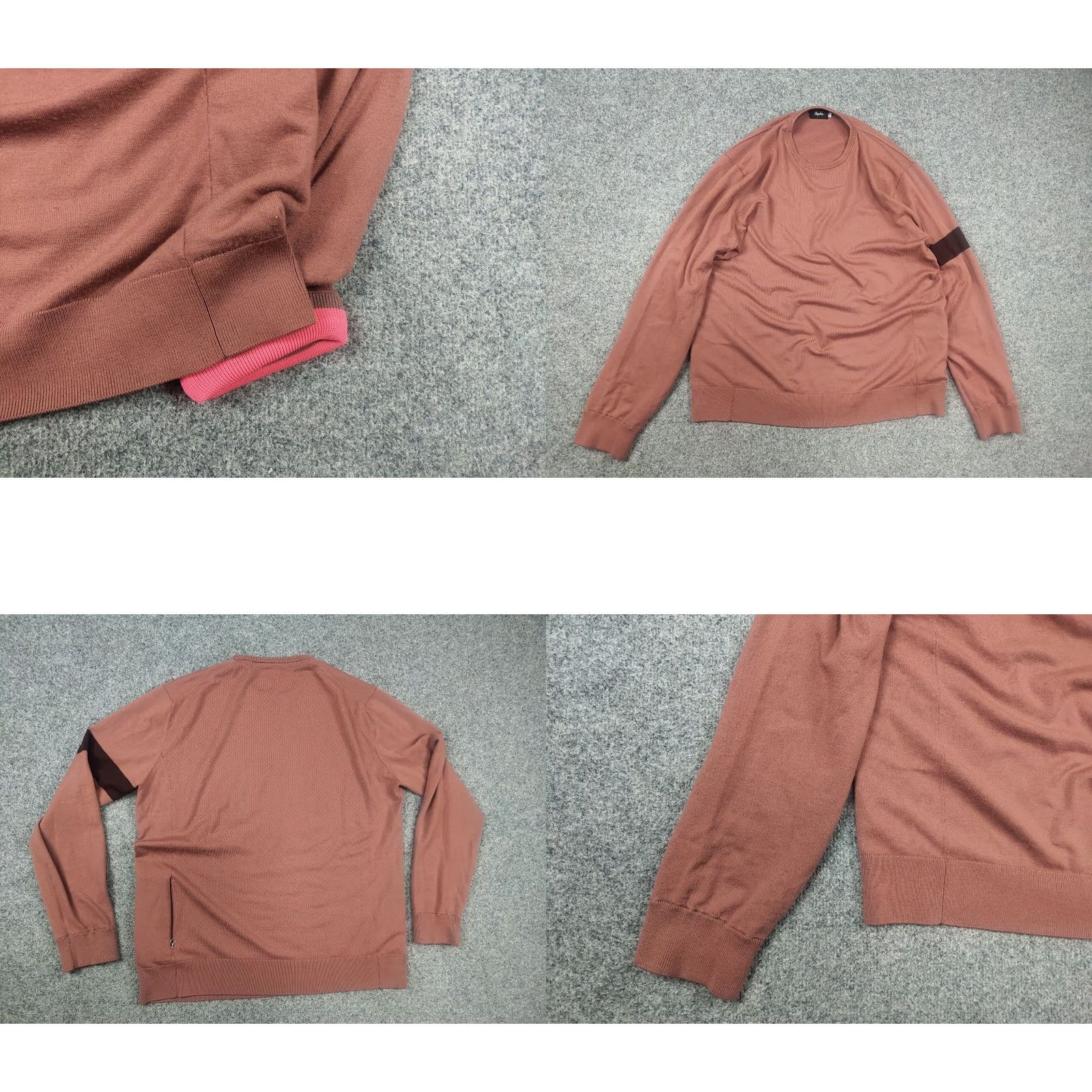 Rapha Rapha Casual Merino Wool Blend Crew Neck Knit Jumper Sweater Cycling Zip pockets XL Coral Men Size US XL / EU 56 / 4 - 8 Thumbnail
