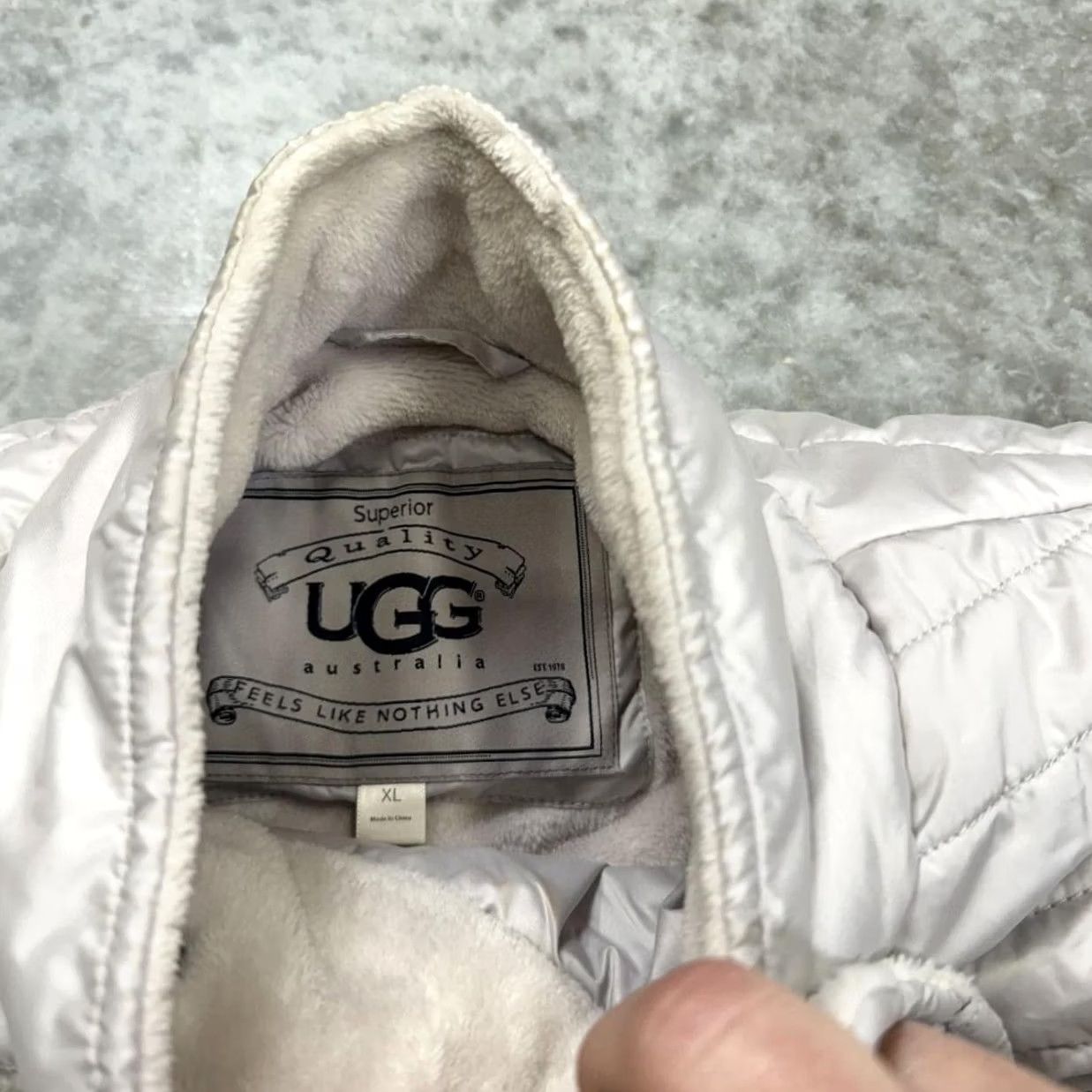 Ugg UGG Australia Jacket Womens XL Gray Quilted Asymmetrical Snap Fleece Lined Coat Size XL / US 12-14 / IT 48-50 - 6 Thumbnail