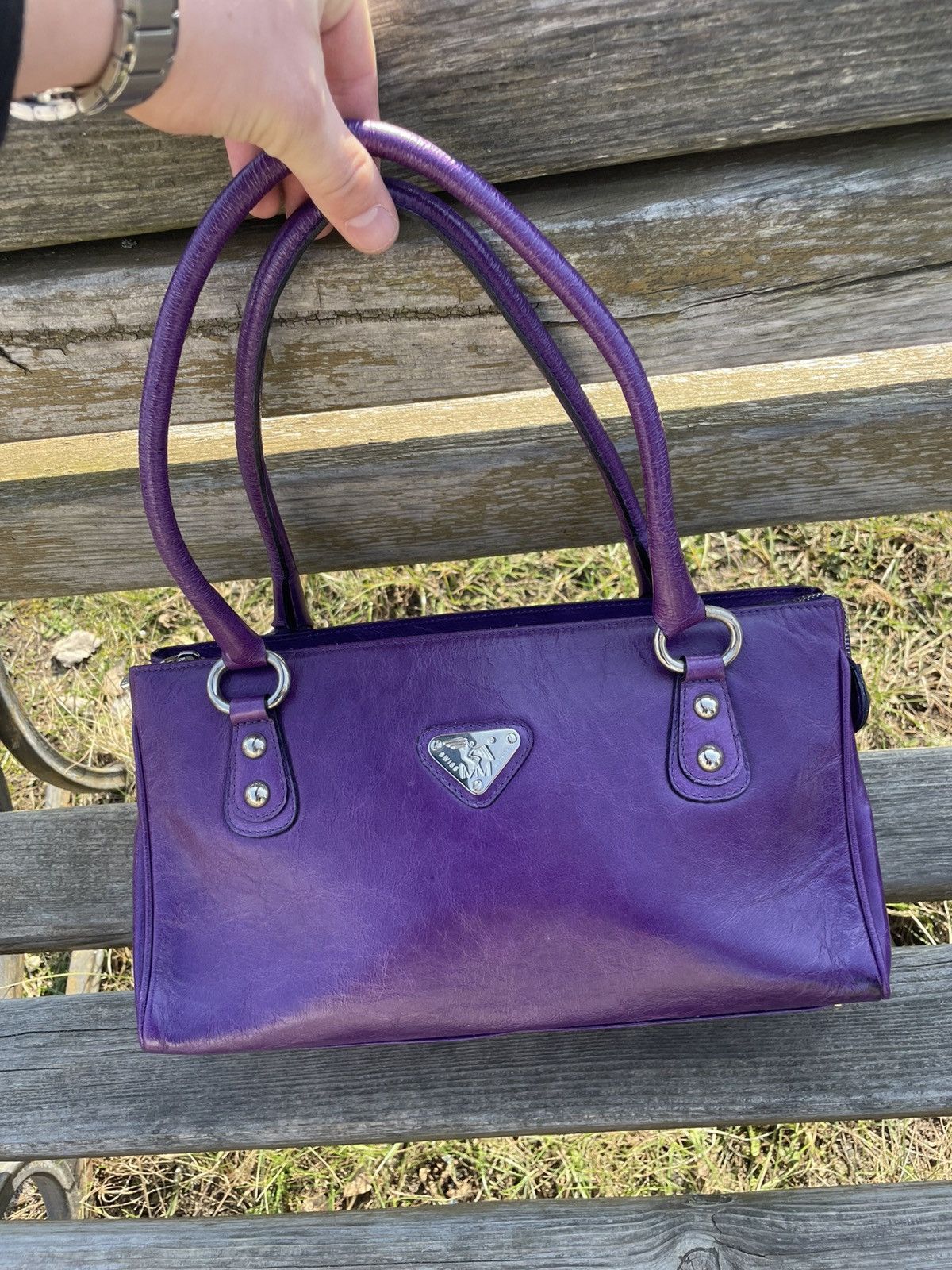 Maison Mollerus Maison Mollerus Violet Leather Bag Size ONE SIZE - 2 Thumbnail