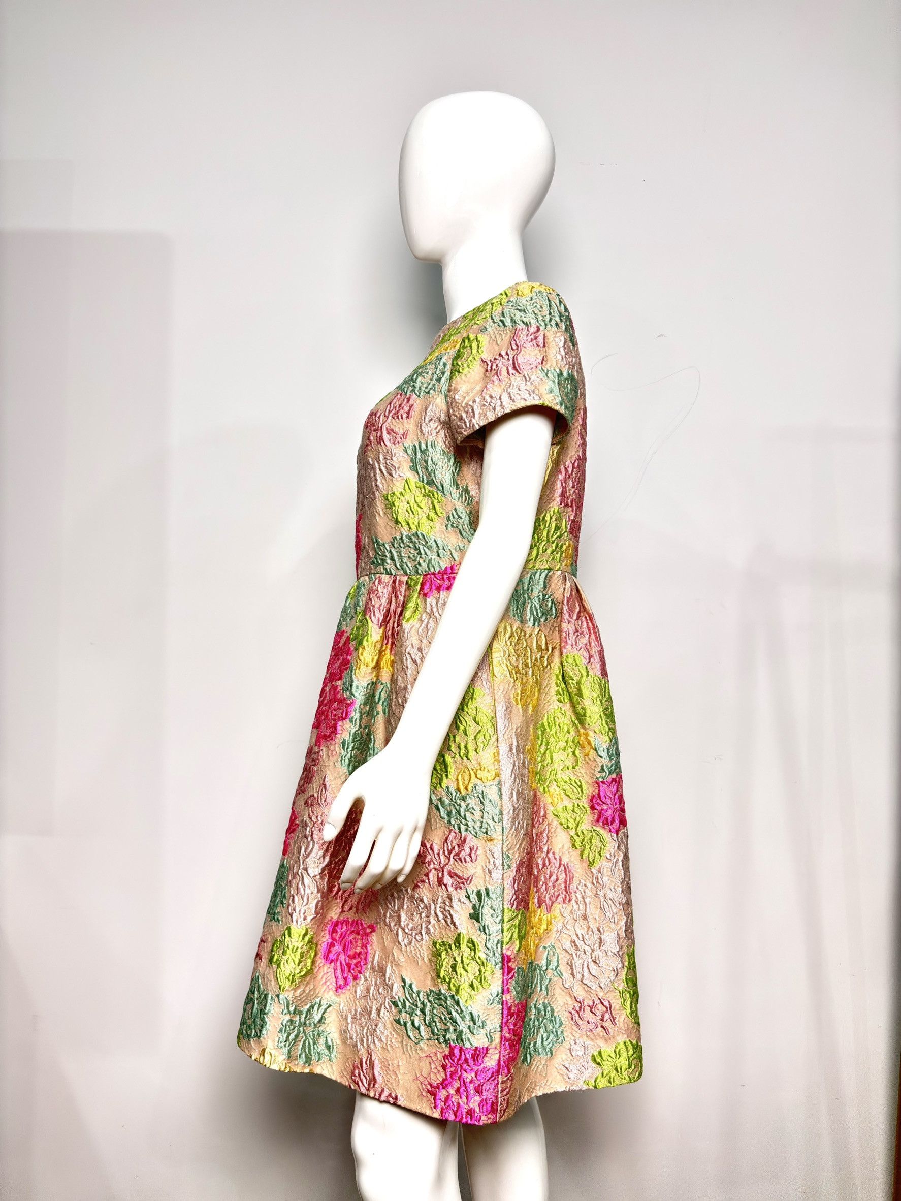 Valentino Valentino Floral Jacquard Silk Blend Dress Size L / US 10 / IT 46 - 2 Thumbnail