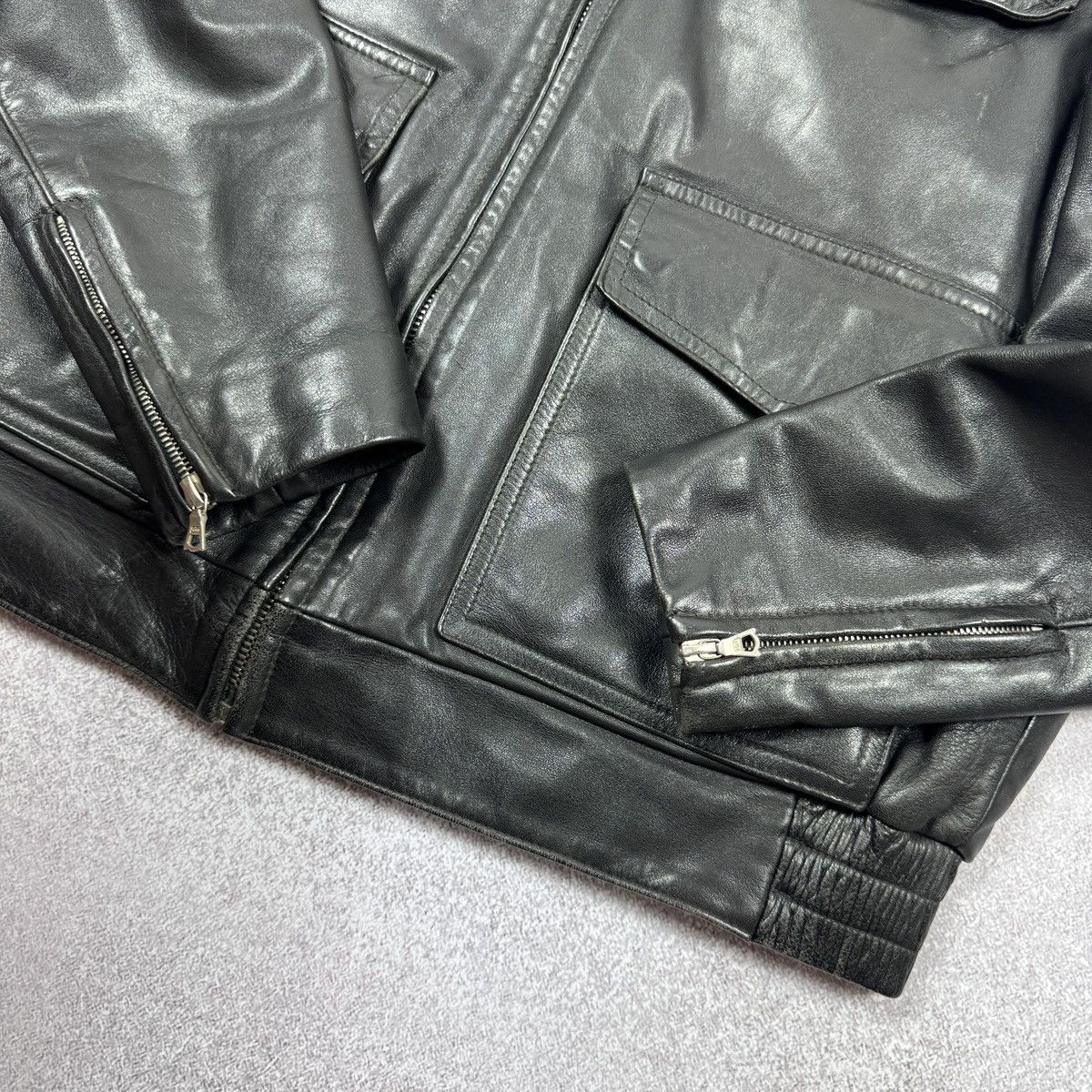 Vintage 1989 Vintage Men's Polizei Leather jacket Size 48 / M-L Size US M / EU 48-50 / 2 - 11 Thumbnail